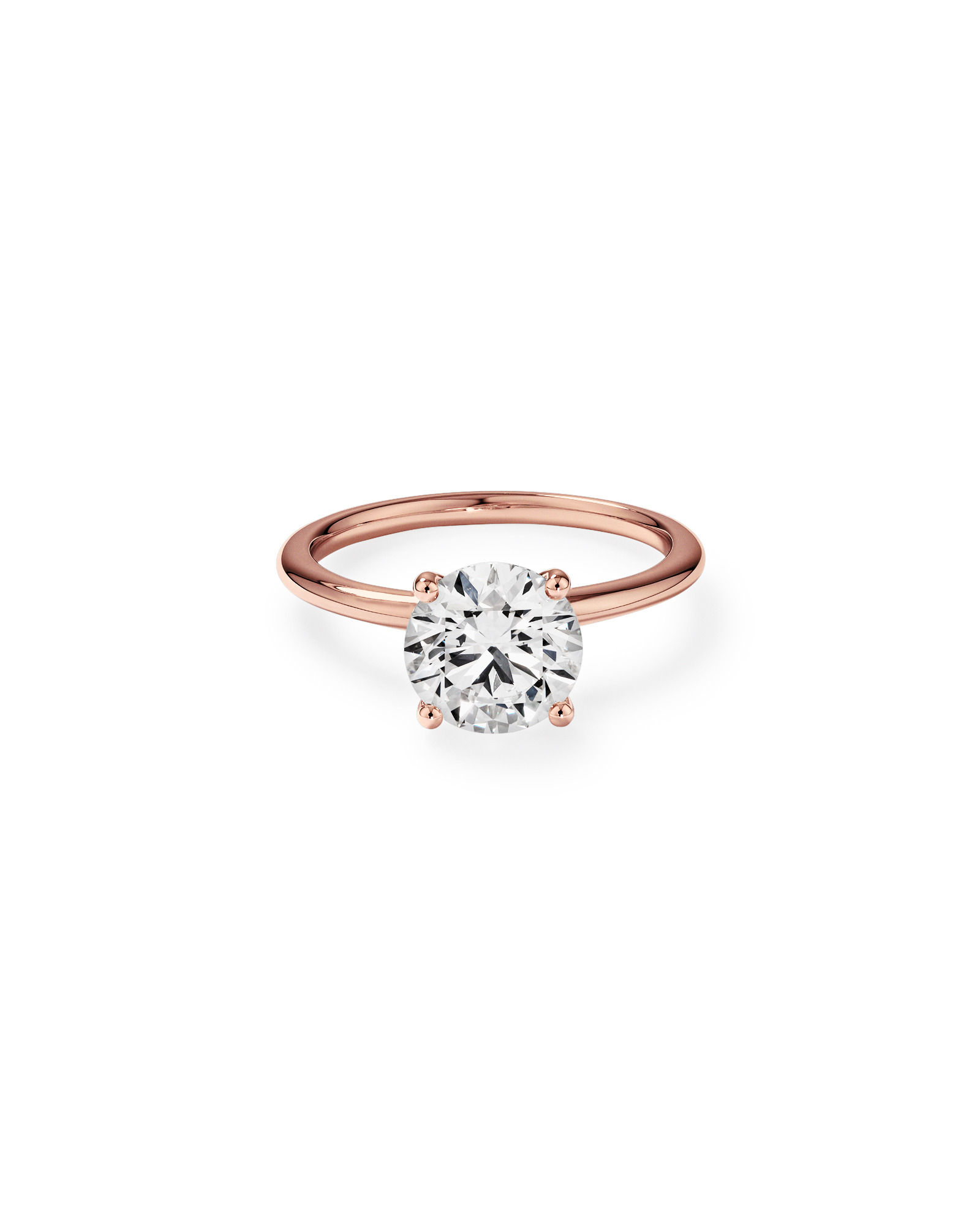 2 Carat TW Round Brilliant Laboratory-Grown Diamond Solitaire Engagement Ring in 14kt Rose Gold