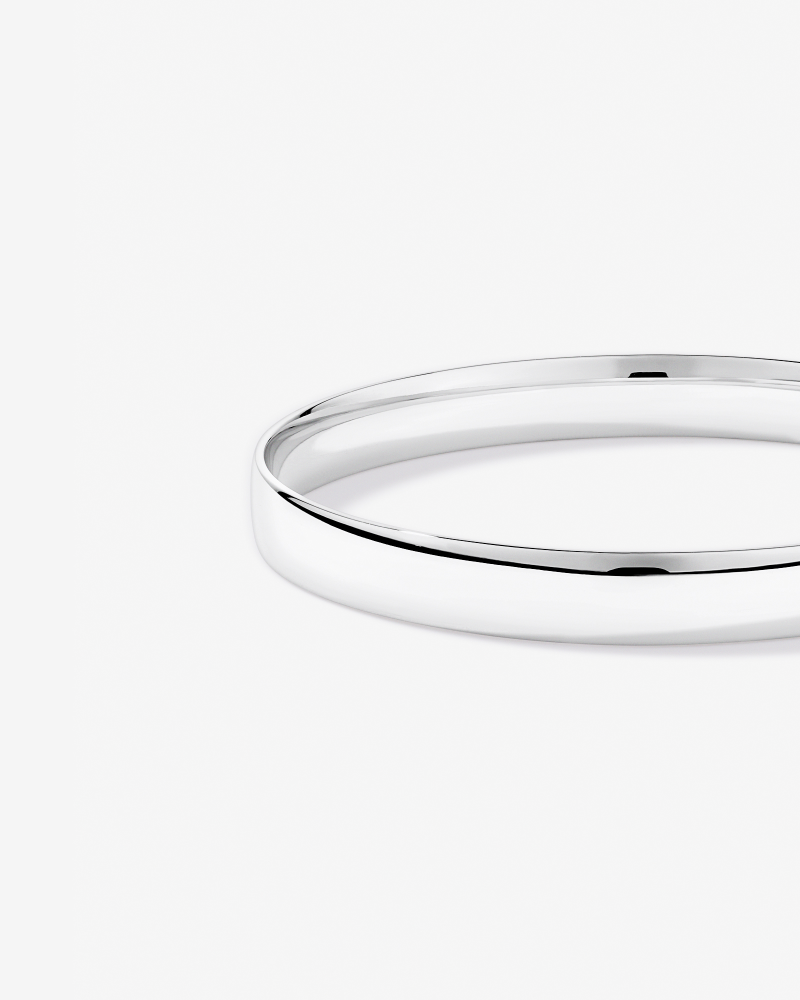 65mm (2.56") 8mm Width Solid Round Bangle in Sterling Silver