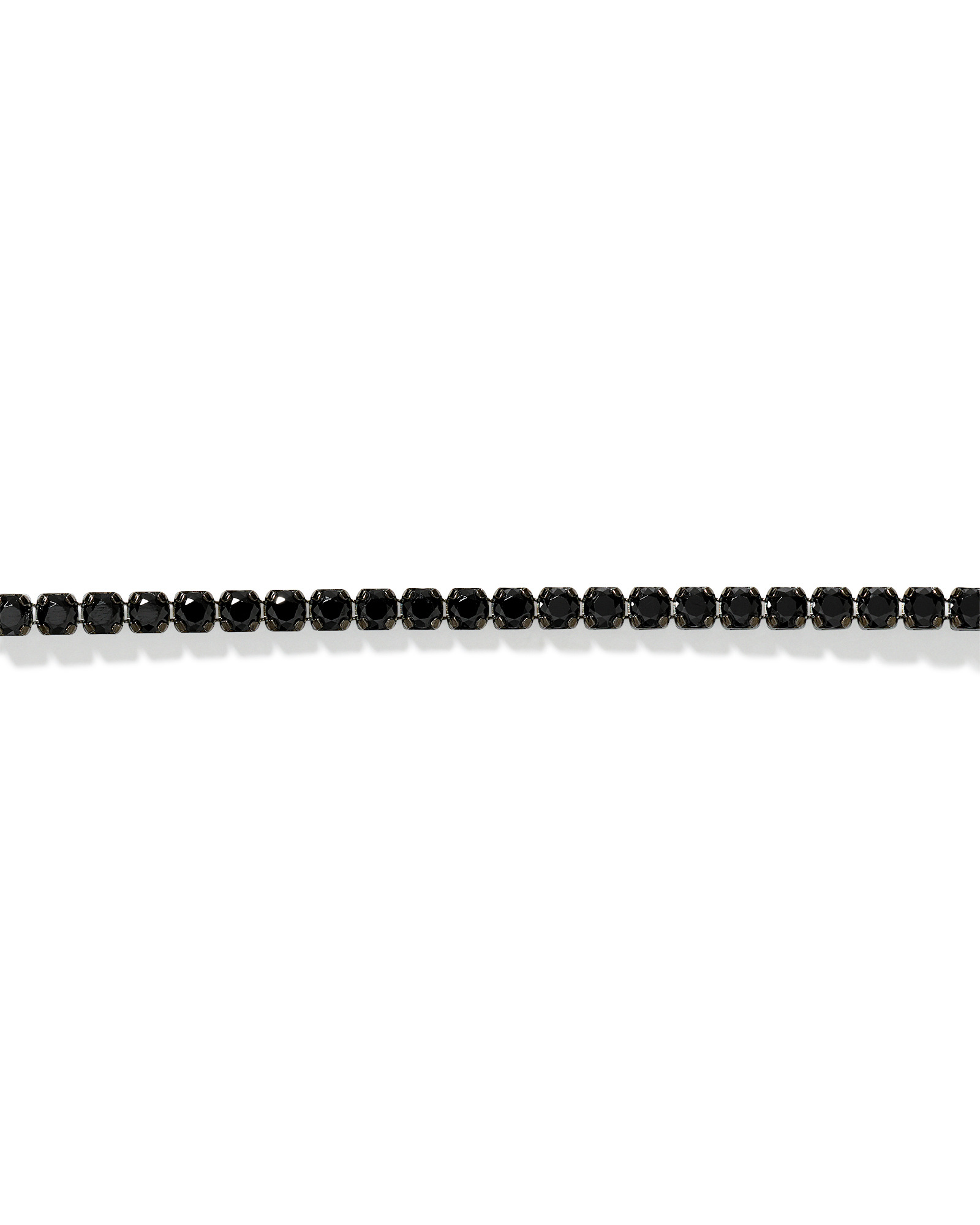 Collier de tennis en spinelle noir en argent sterling