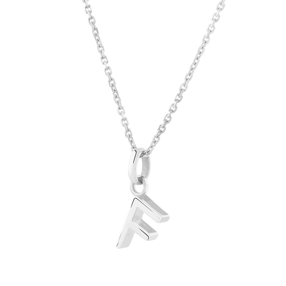 "F" Initial Pendant in Sterling Silver