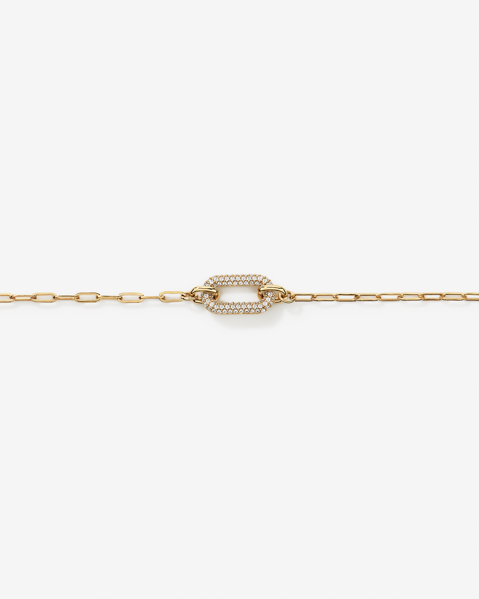 Luxe Links Necklace with Cubic Zirconia in 18kt Vermeil