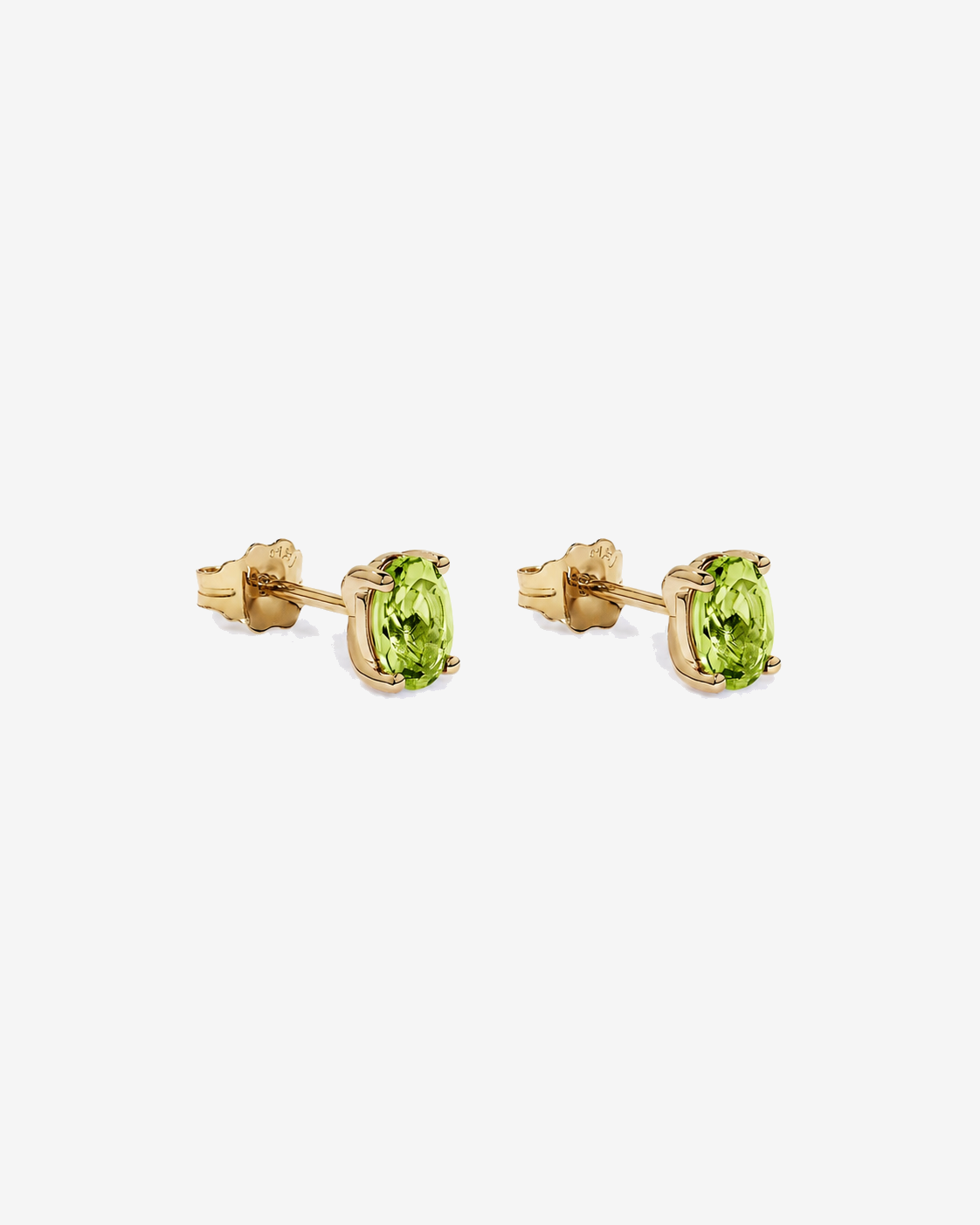 Oval Peridot Stud Earrings in 10kt Yellow Gold