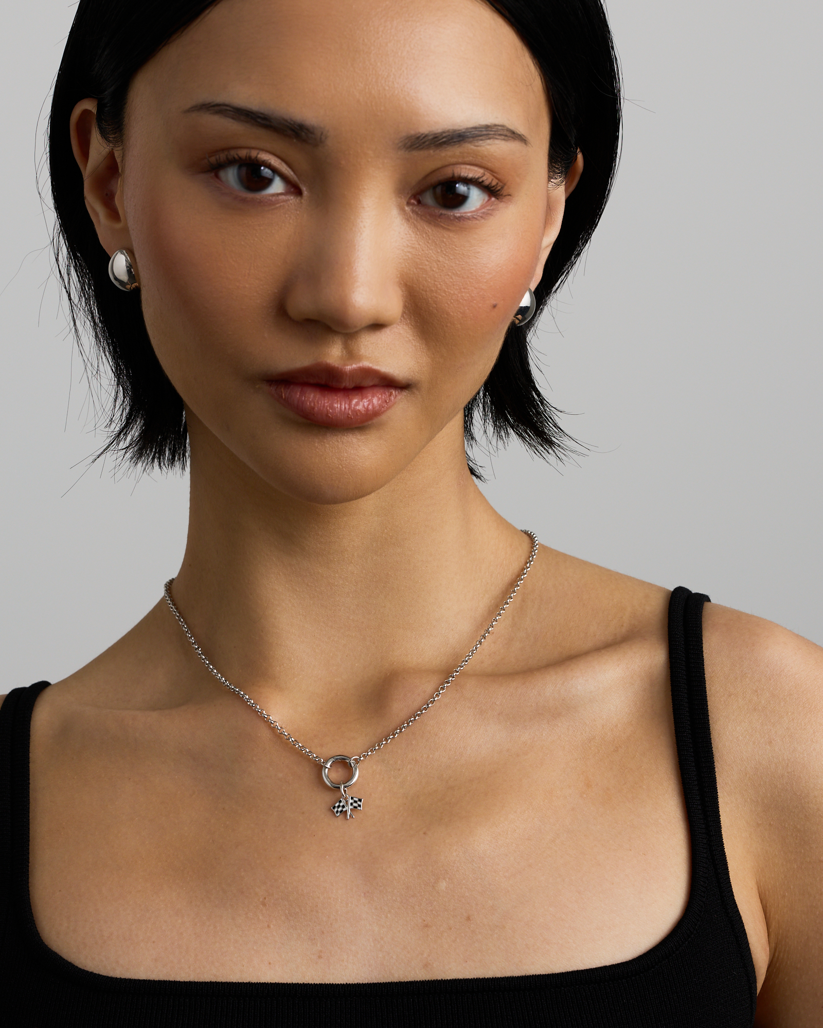 Racing Flags Pendant in Sterling Silver