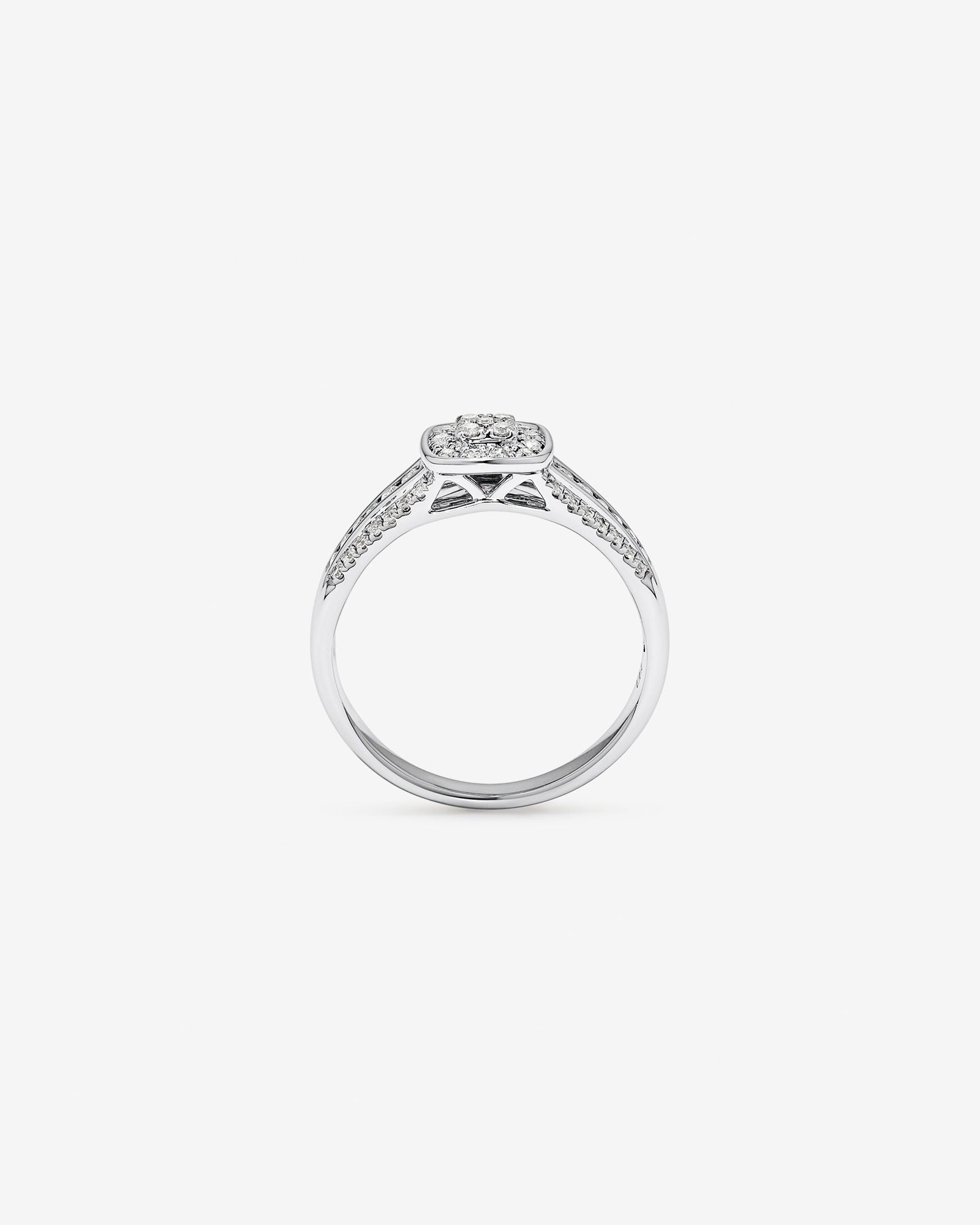0.35 Carat TW Cushion-Shaped Diamond Cluster Ring in Sterling Silver
