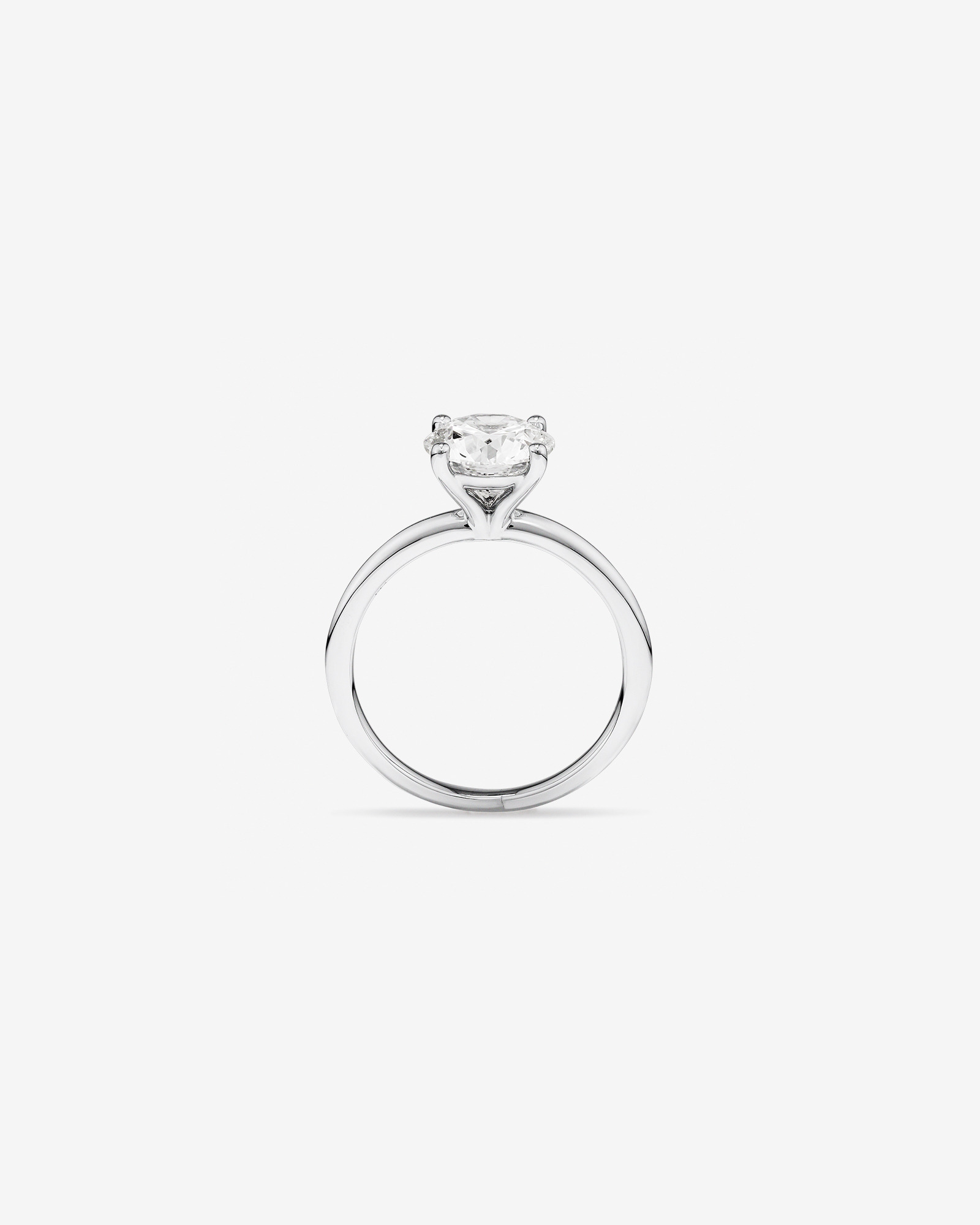Bague De Fiançailles Solitaire En Diamant Laboratoire Rond Brillant 2 Carats Poids Total Or Blanc 14