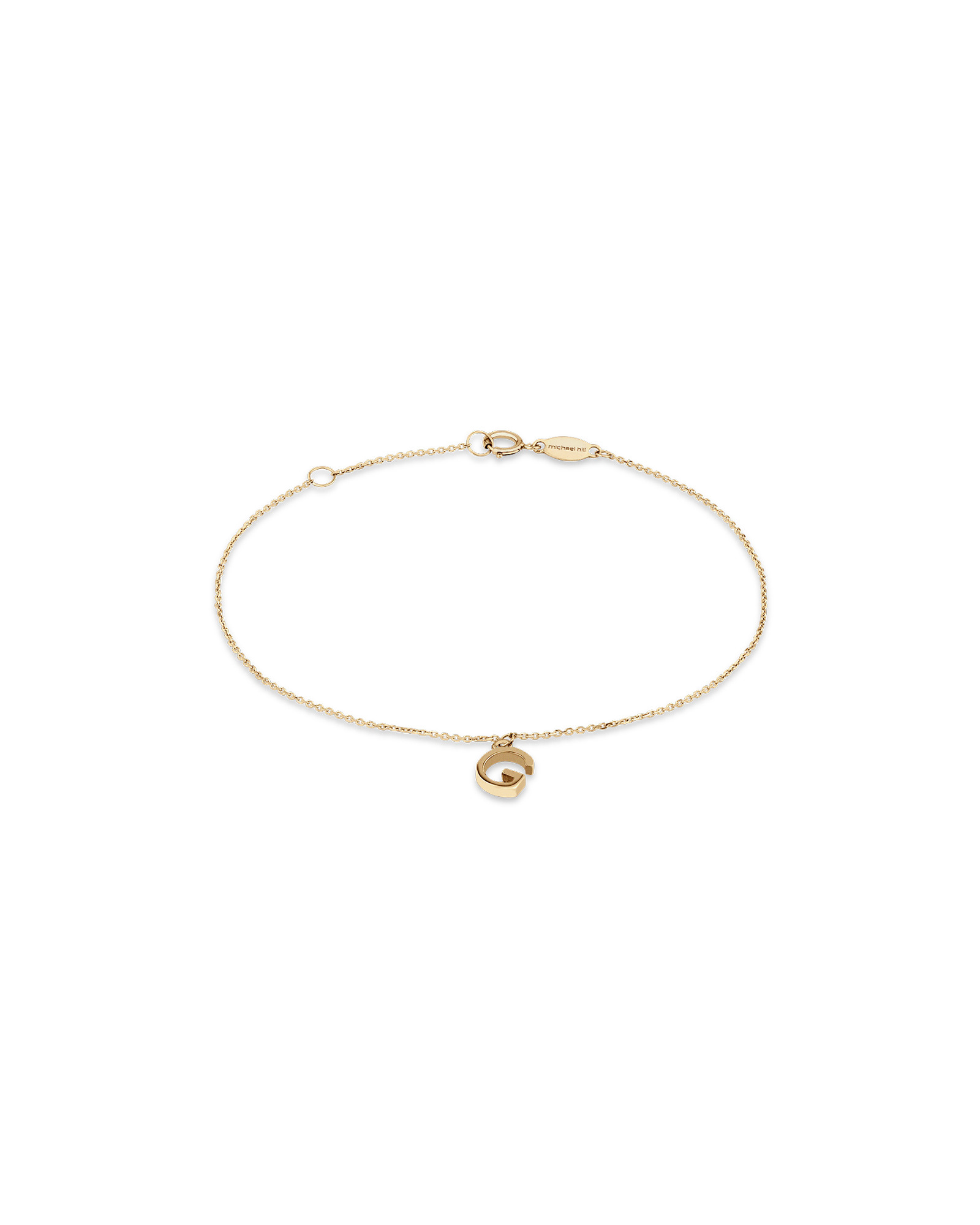 19cm (7.5") Initial Bracelet in 10kt Yellow Gold