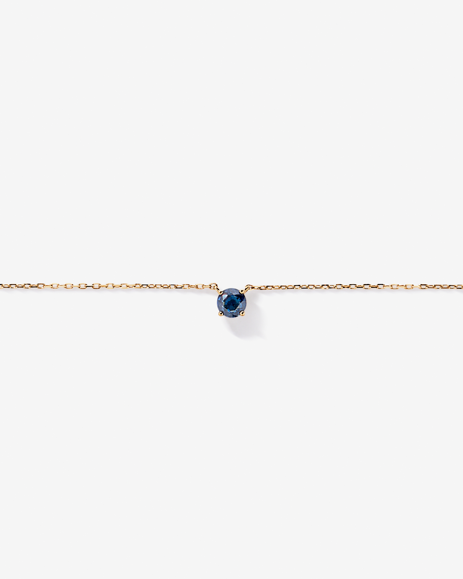 Australian Sapphire Round Cut Necklace in 10kt Yellow Gold