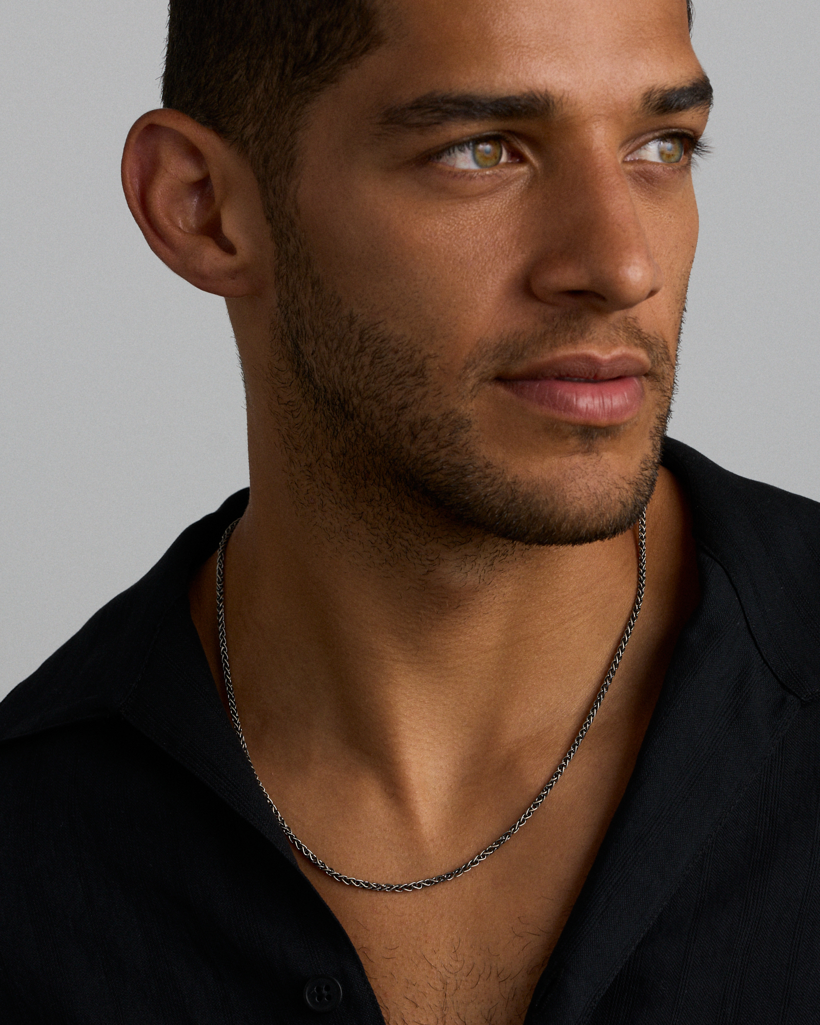 65cm (25") Oxidised Wheat Chain in Sterling Silver