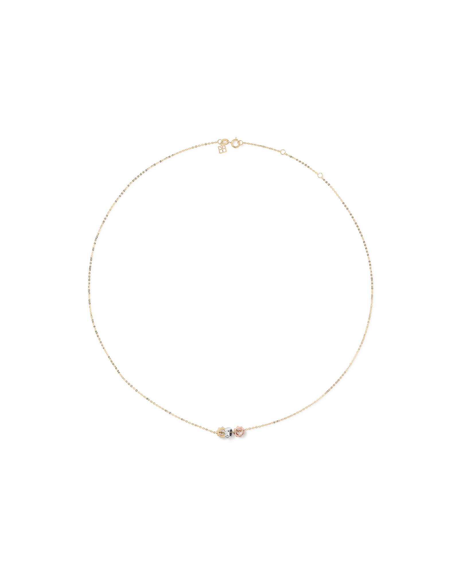 50cm (20'') Signature Connect Rondel Necklace in 10kt Yellow, Rose and White Gold