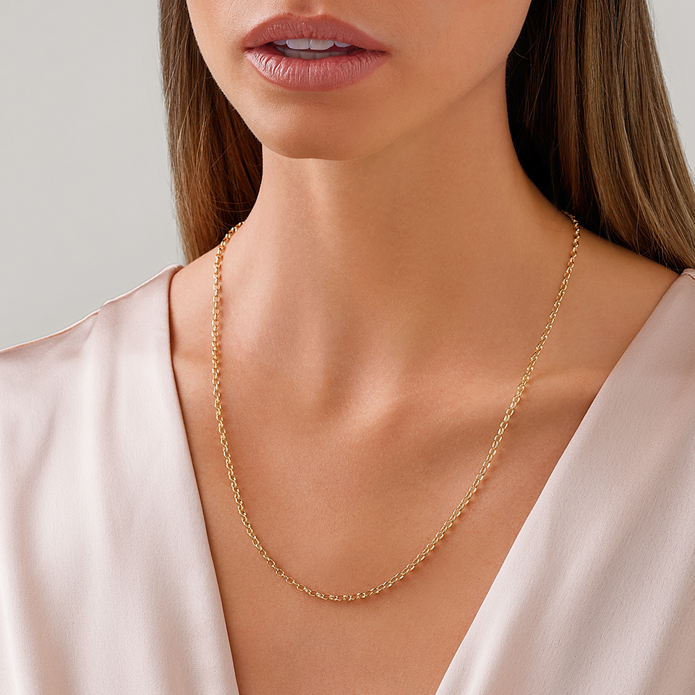 Chaîne belcher ovale de 55 cm en or jaune 10 K