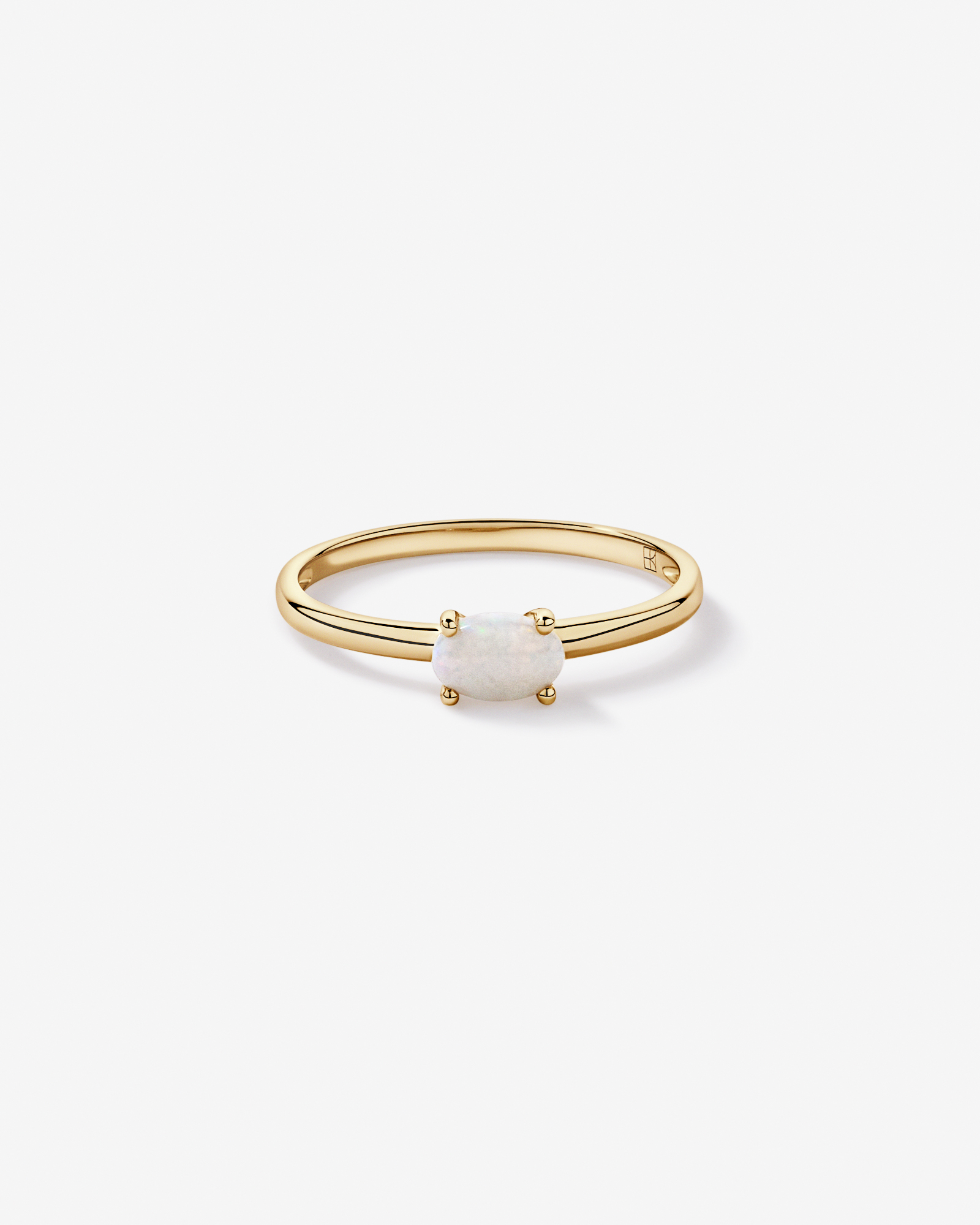 Australian Opal East-West Ring 10kt Yellow Gold