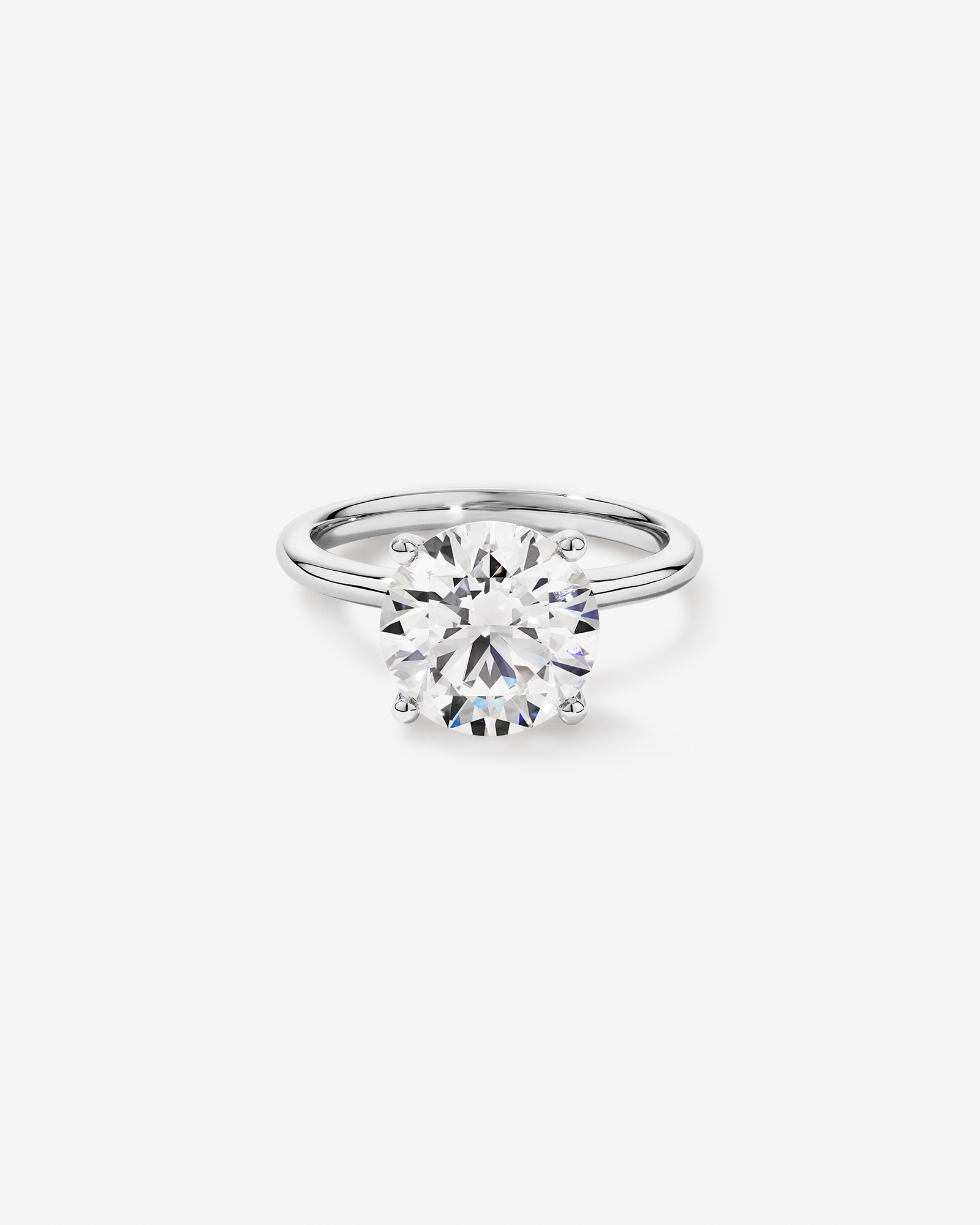 4.00 Carat TW Round Brilliant Laboratory-Grown Diamond Solitaire Engagement Ring Platinum
