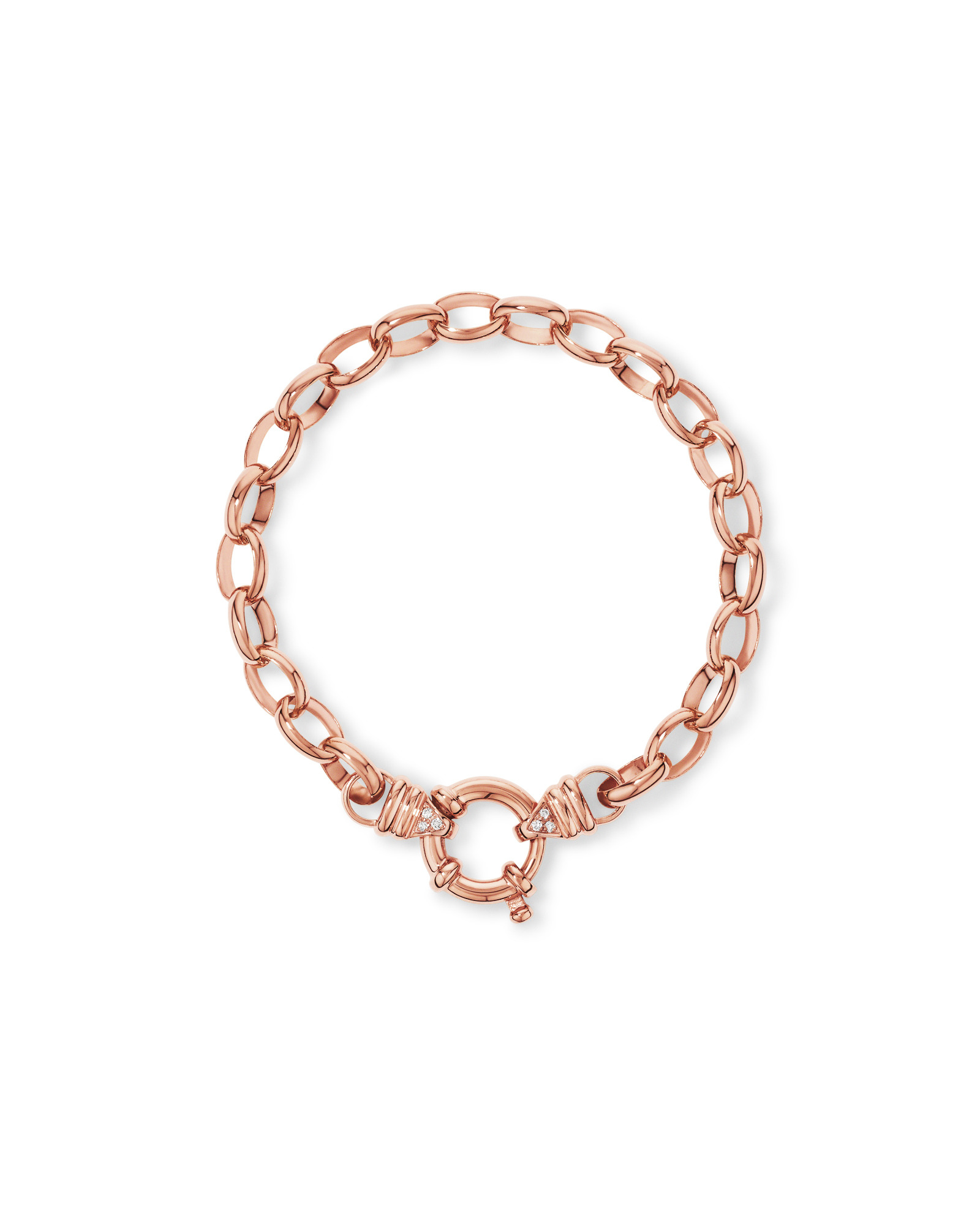 19cm (7") 7mm-7.5mm Width  Diamond Set Belcher Bracelet in 10ct Yellow Gold