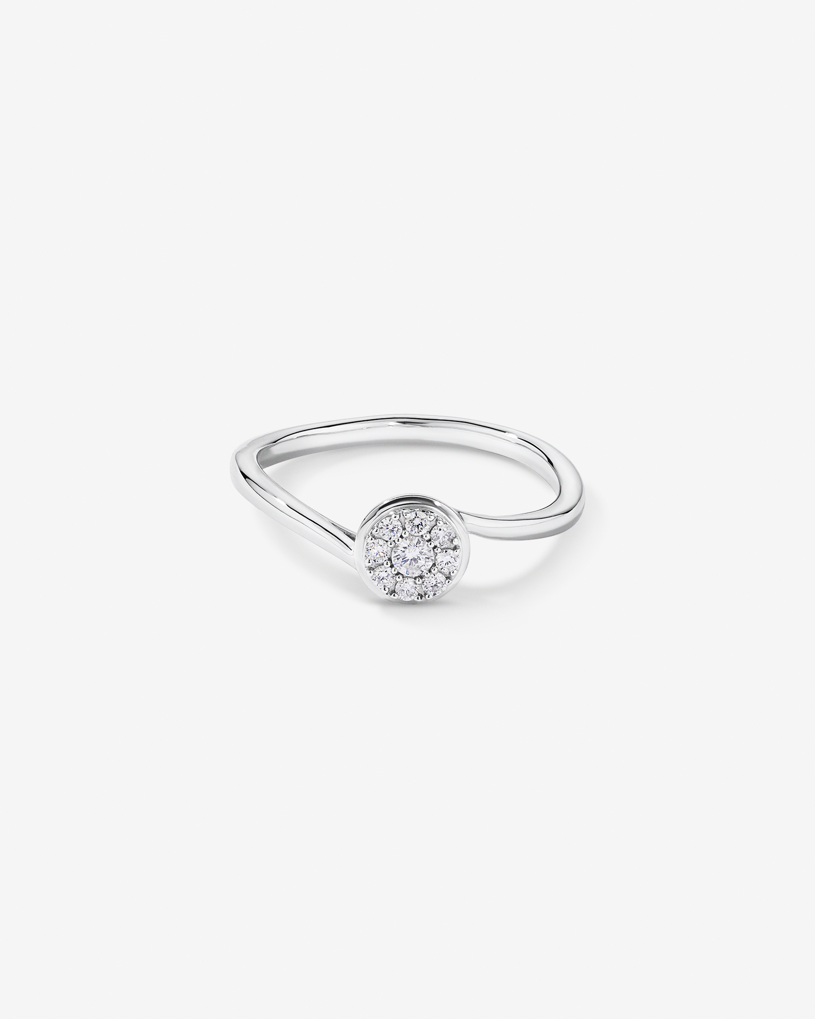 0,12 TW Bague de promesse en diamant argent sterling