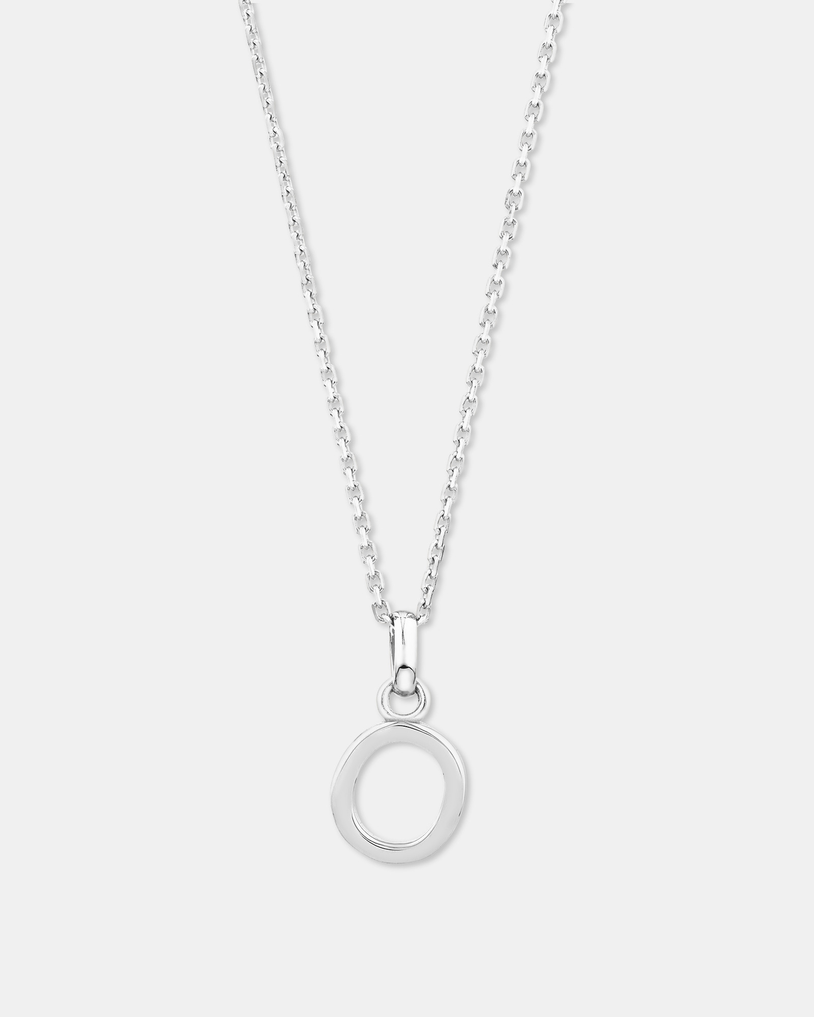 "O" Initial Pendant in Sterling Silver
