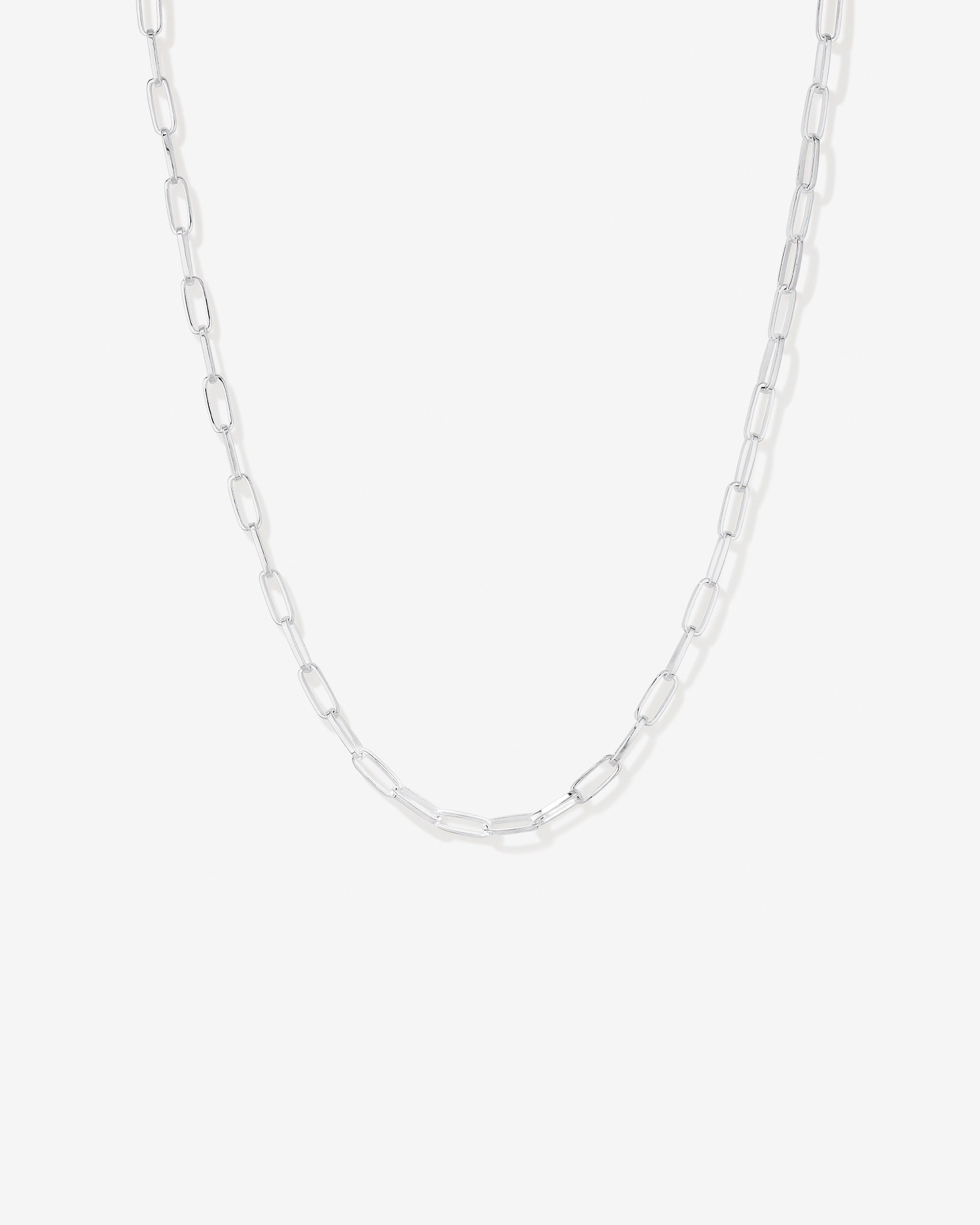 46cm (18.1”) 5.5mm-6mm Width Paperclip Chain in Sterling Silver