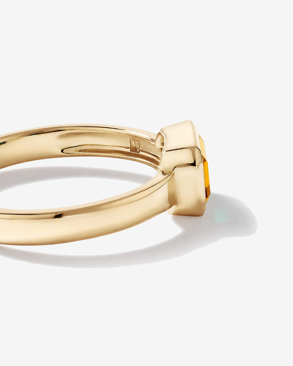 Citrine Bezel Ring 10kt Yellow Gold