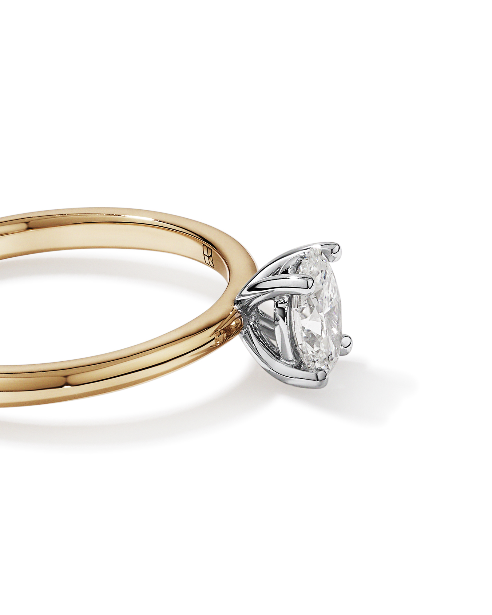 0.50 Carat TW Oval Canadian Diamond Solitaire in 18kt Yellow & White Gold