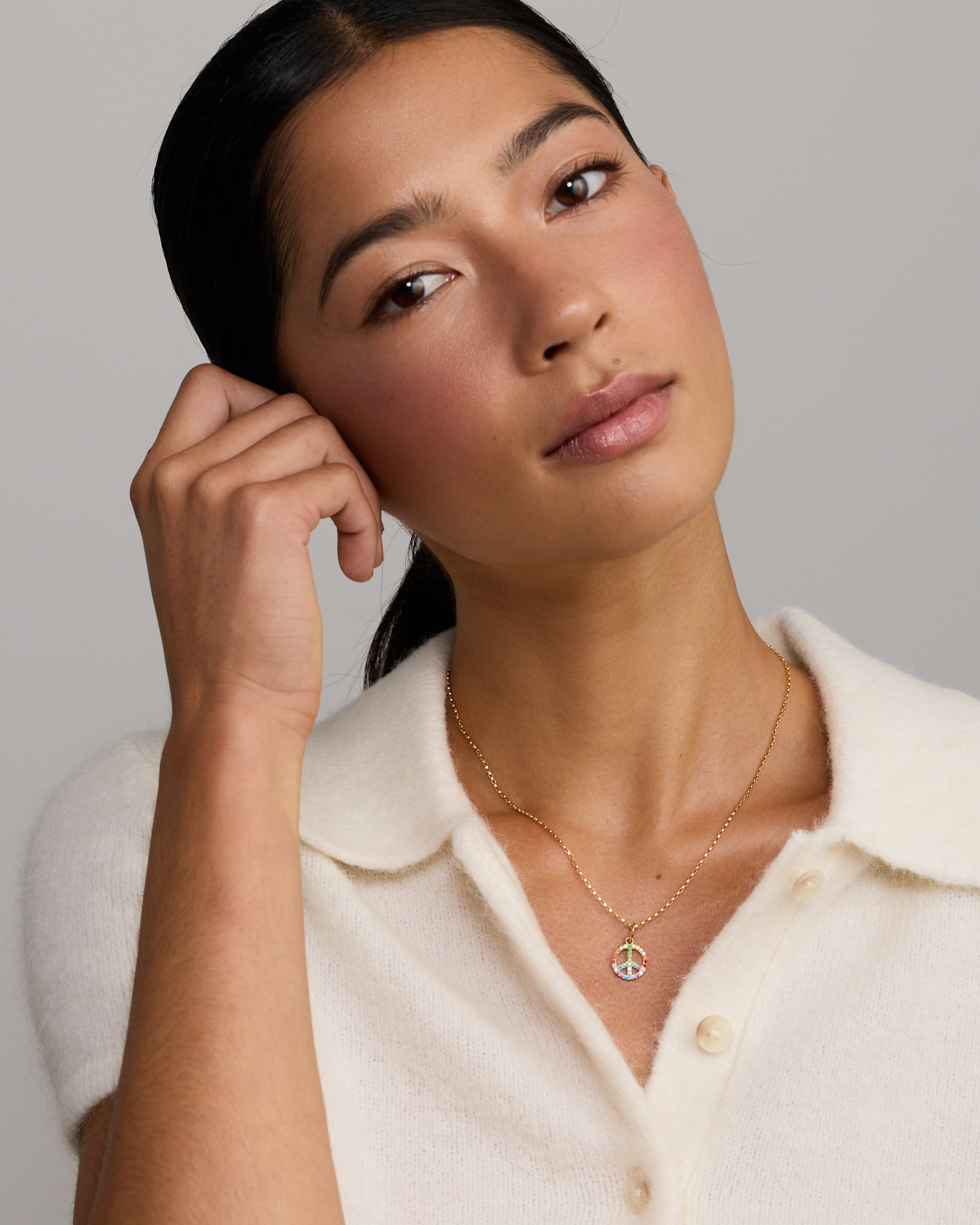 Peace Pendant in 18Kt Vermeil with Cubic Zirconia