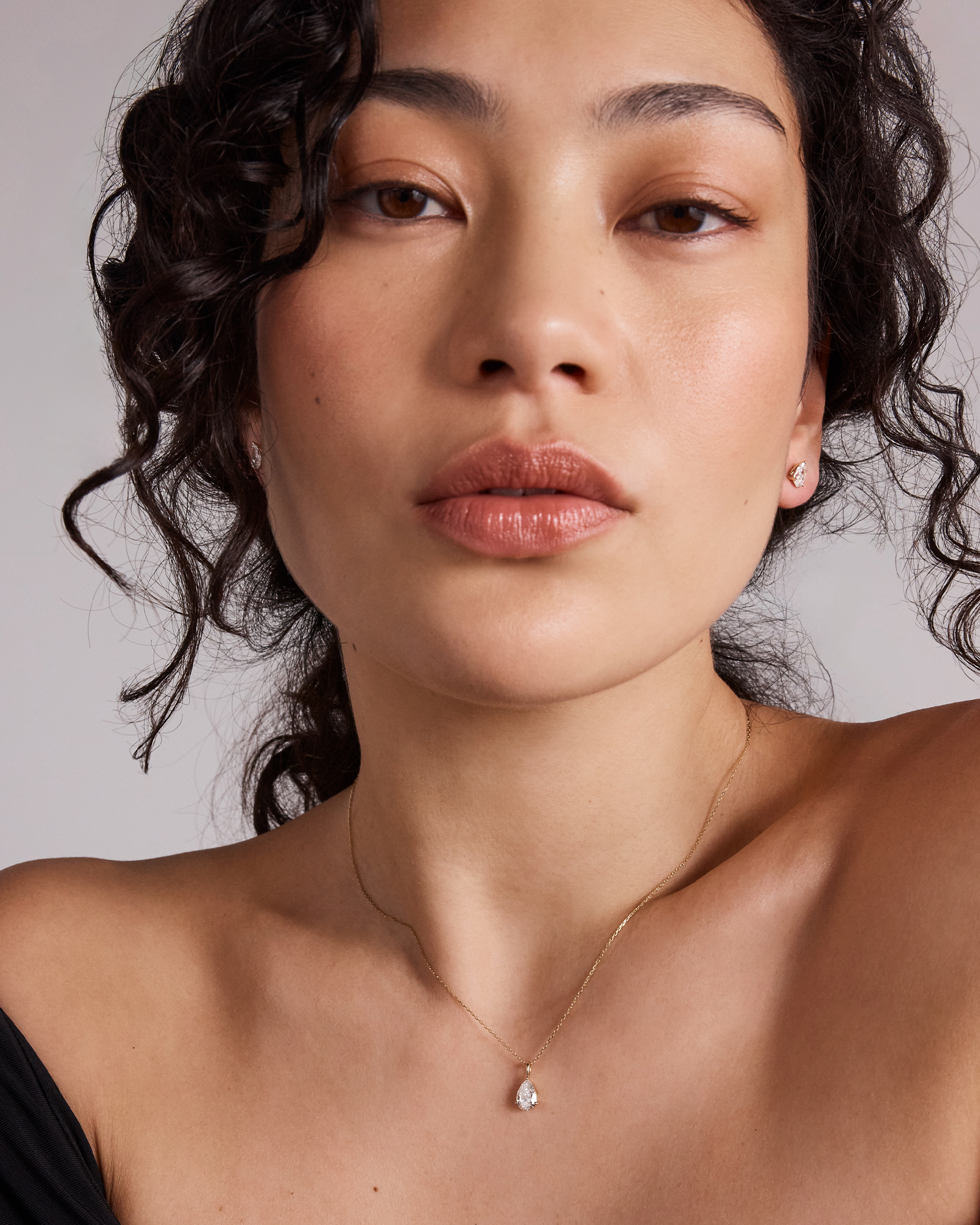 1.00 Carat TW Pear Cut Laboratory-Grown Diamond Solitaire Pendant in 10kt Yellow Gold