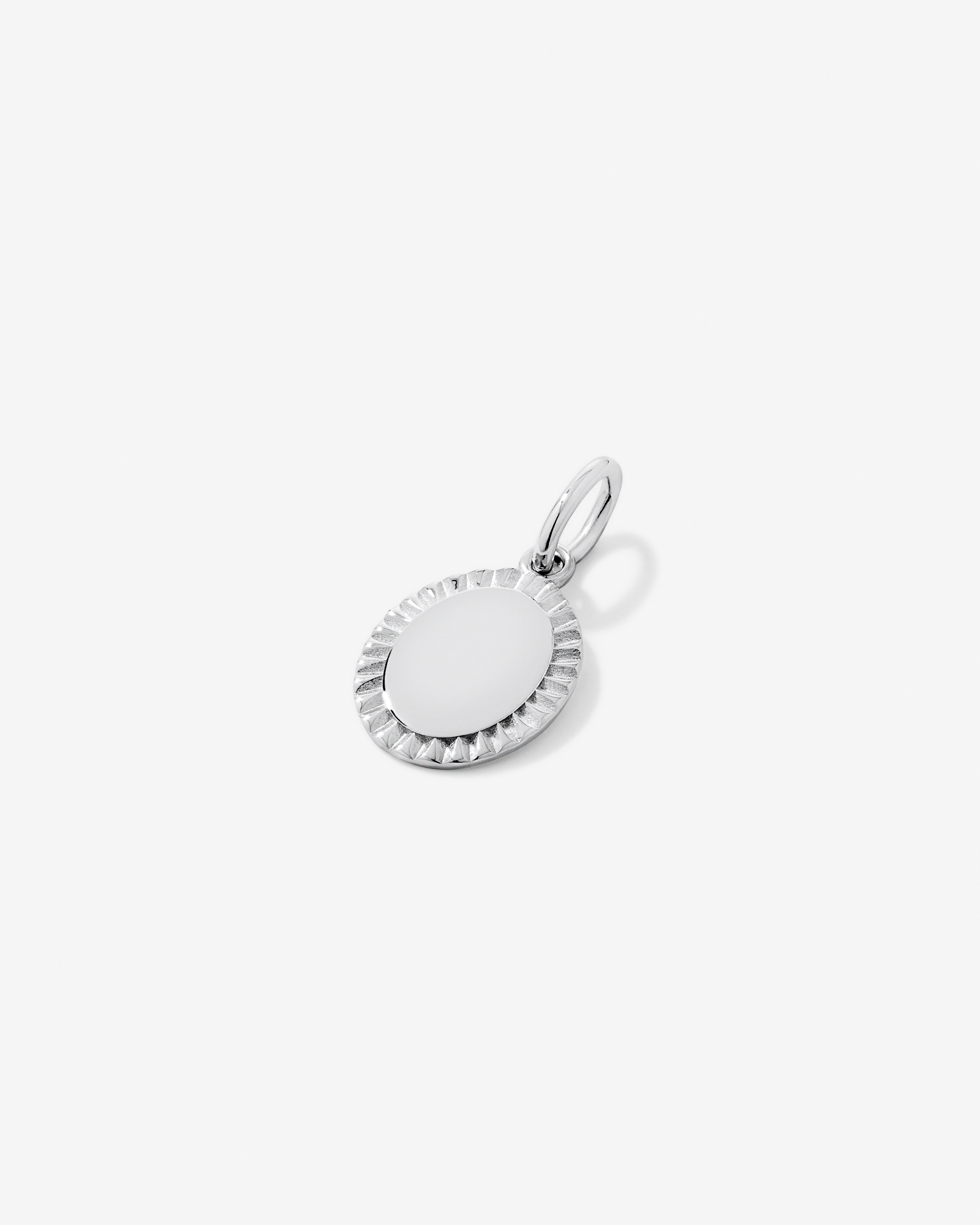Engravable Sunray Oval Pendant in Sterling Silver