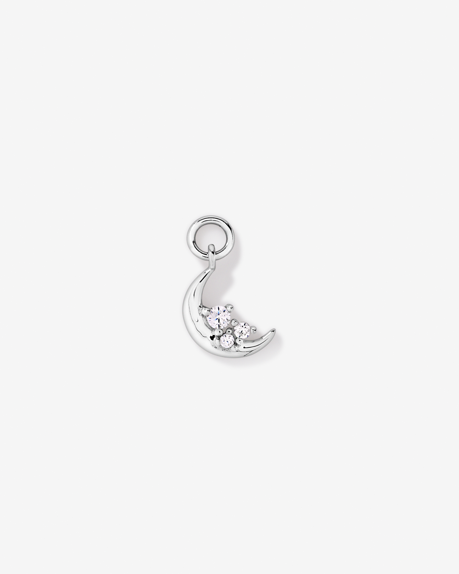 Charme de boucles d’oreilles Lune & Étoiles en argent sterling