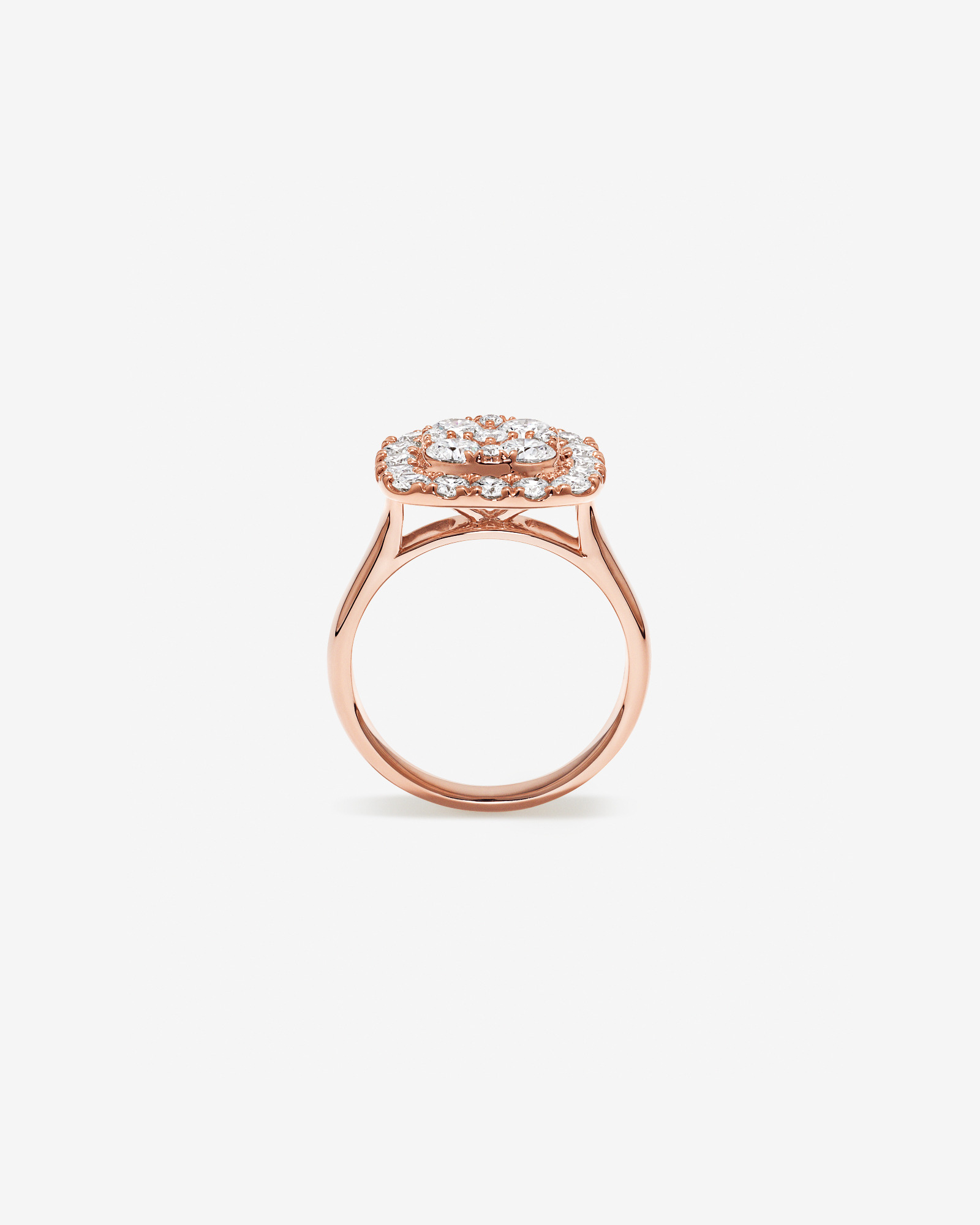 2.00 Carat TW Laboratory-Grown Diamond Cluster Ring 10kt Rose Gold