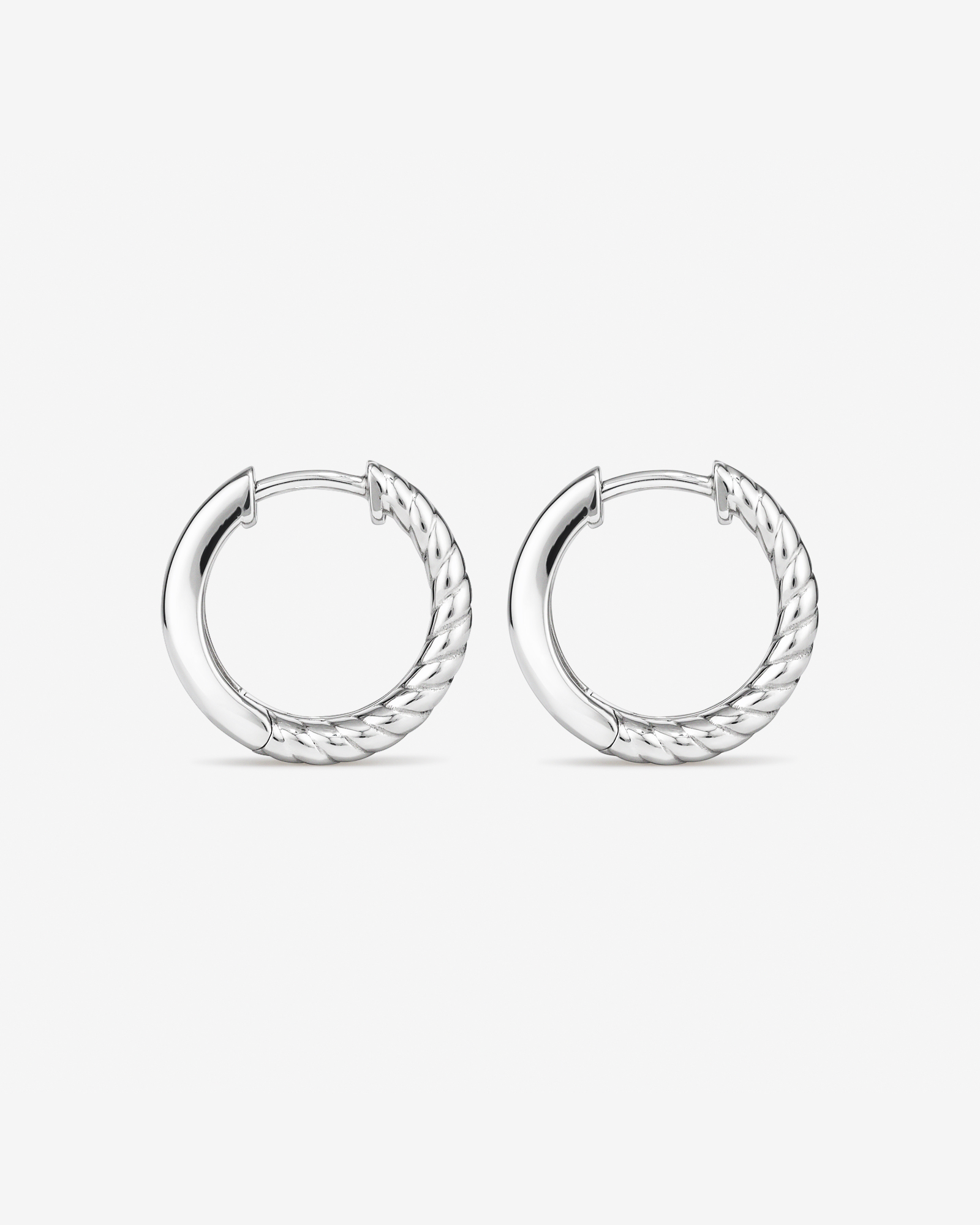 Boucles d'oreilles huggie double texture en argent sterling