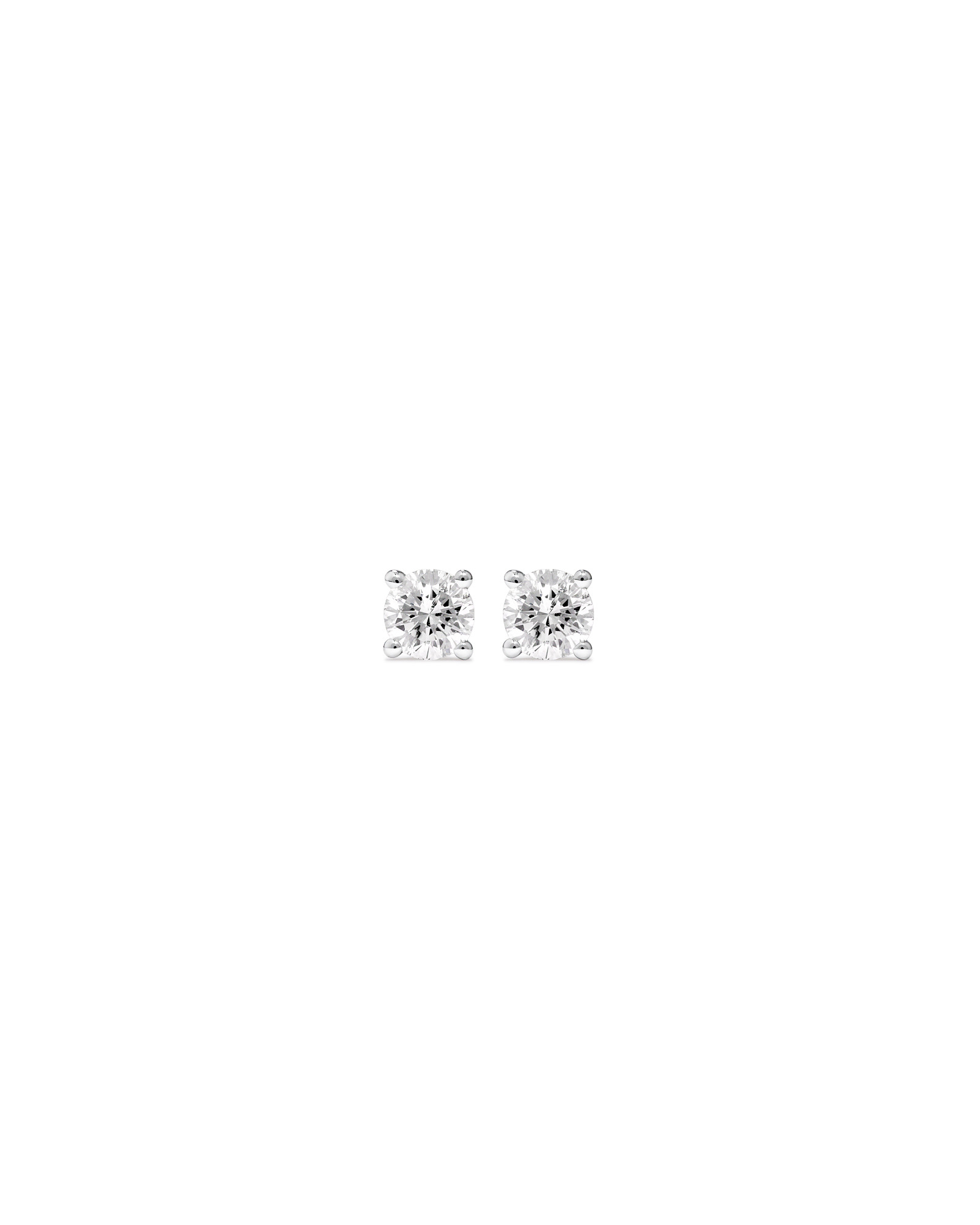 Certified 0.25 Carat TW Diamond Solitaire Stud Earrings 18kt White Gold