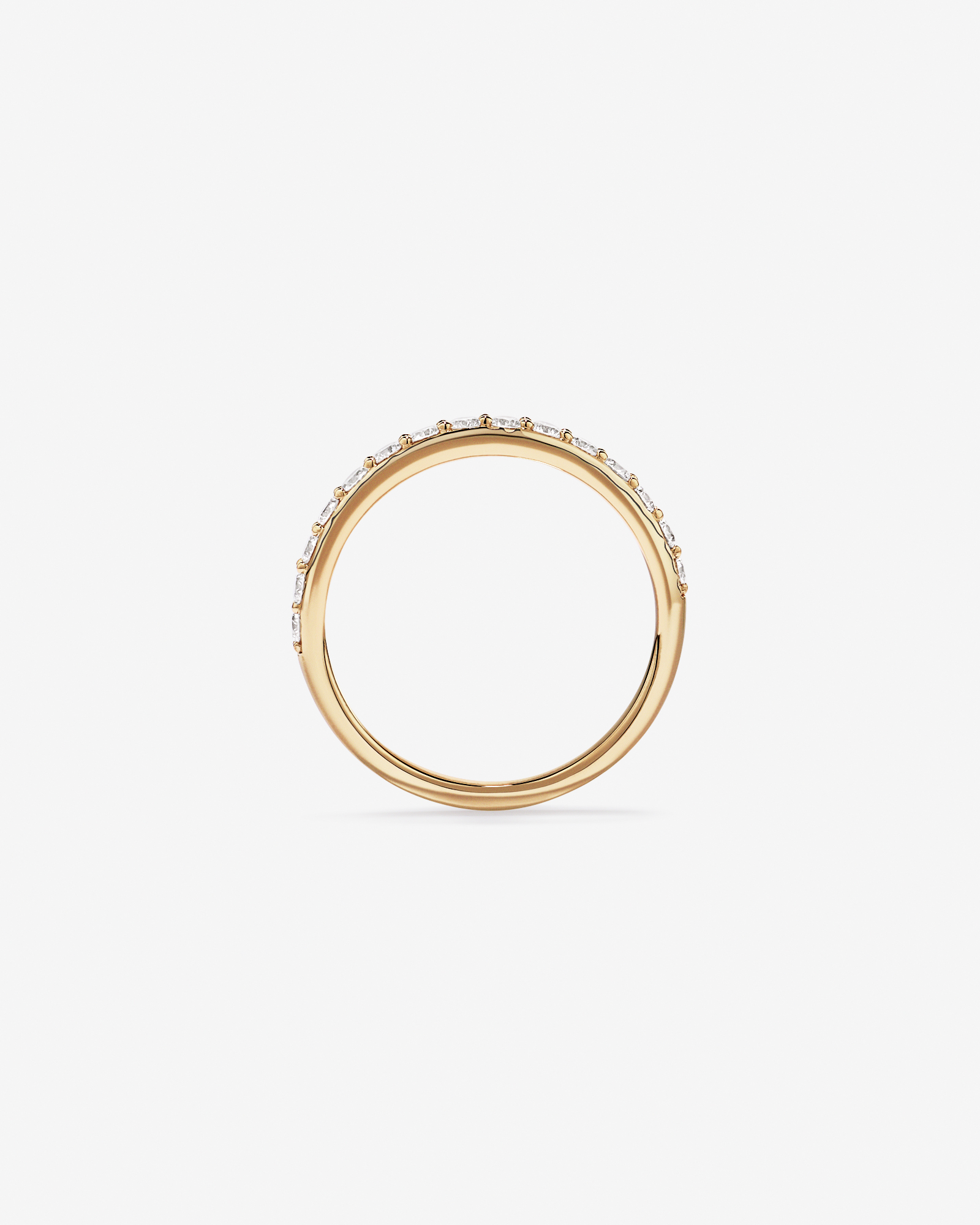 0.50TW Round Brilliant Laboratory-Grown Diamond Wedding Band in 14kt Yellow Gold