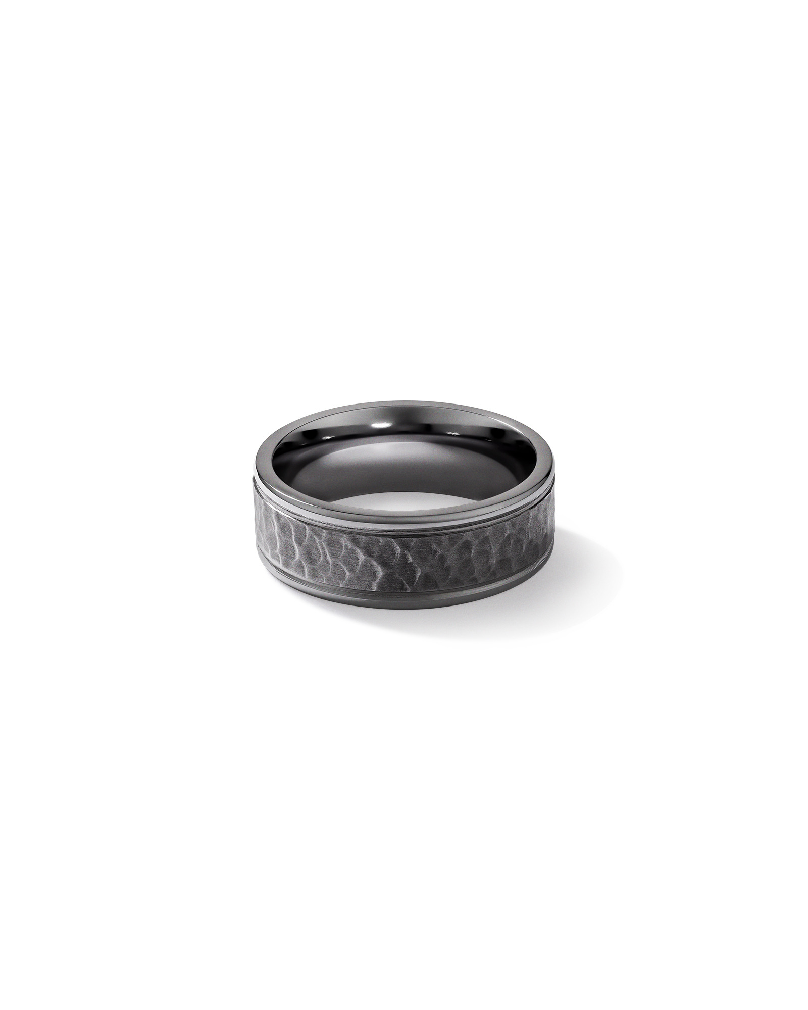 8mm Hammered Wedding Band In Tantalum