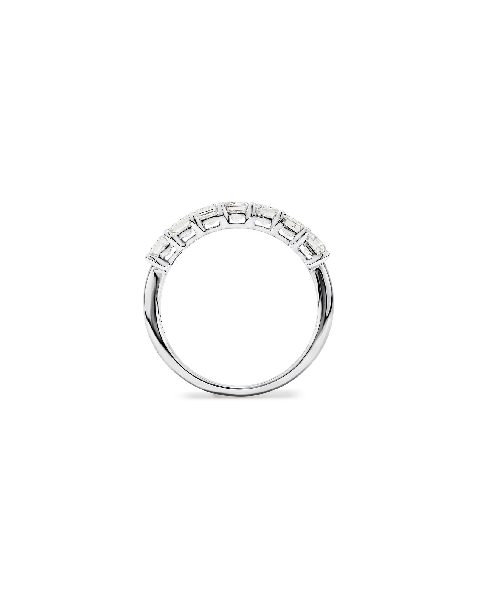 7 Stone Claw Wedding Ring with 1.61 Carat TW of Diamonds in 14kt White Gold