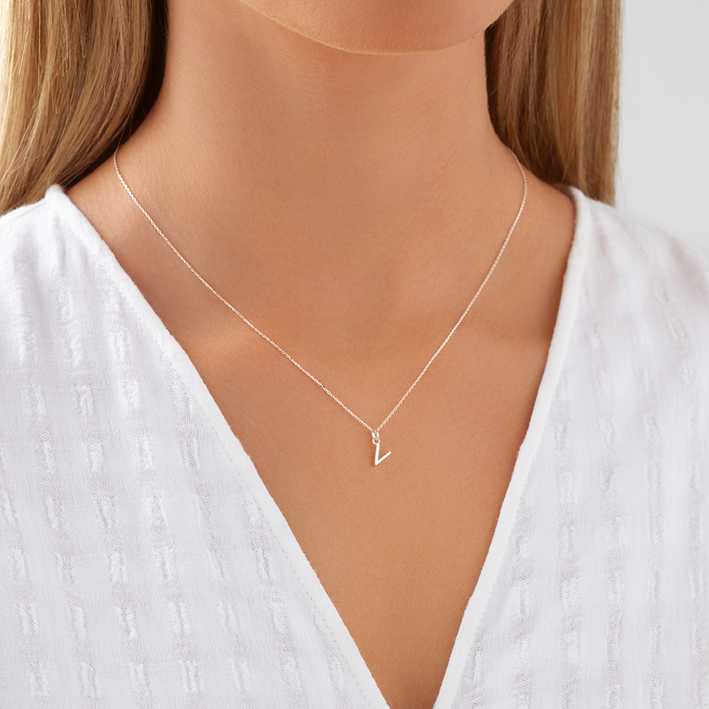 Pendentif « V » en argent sterling