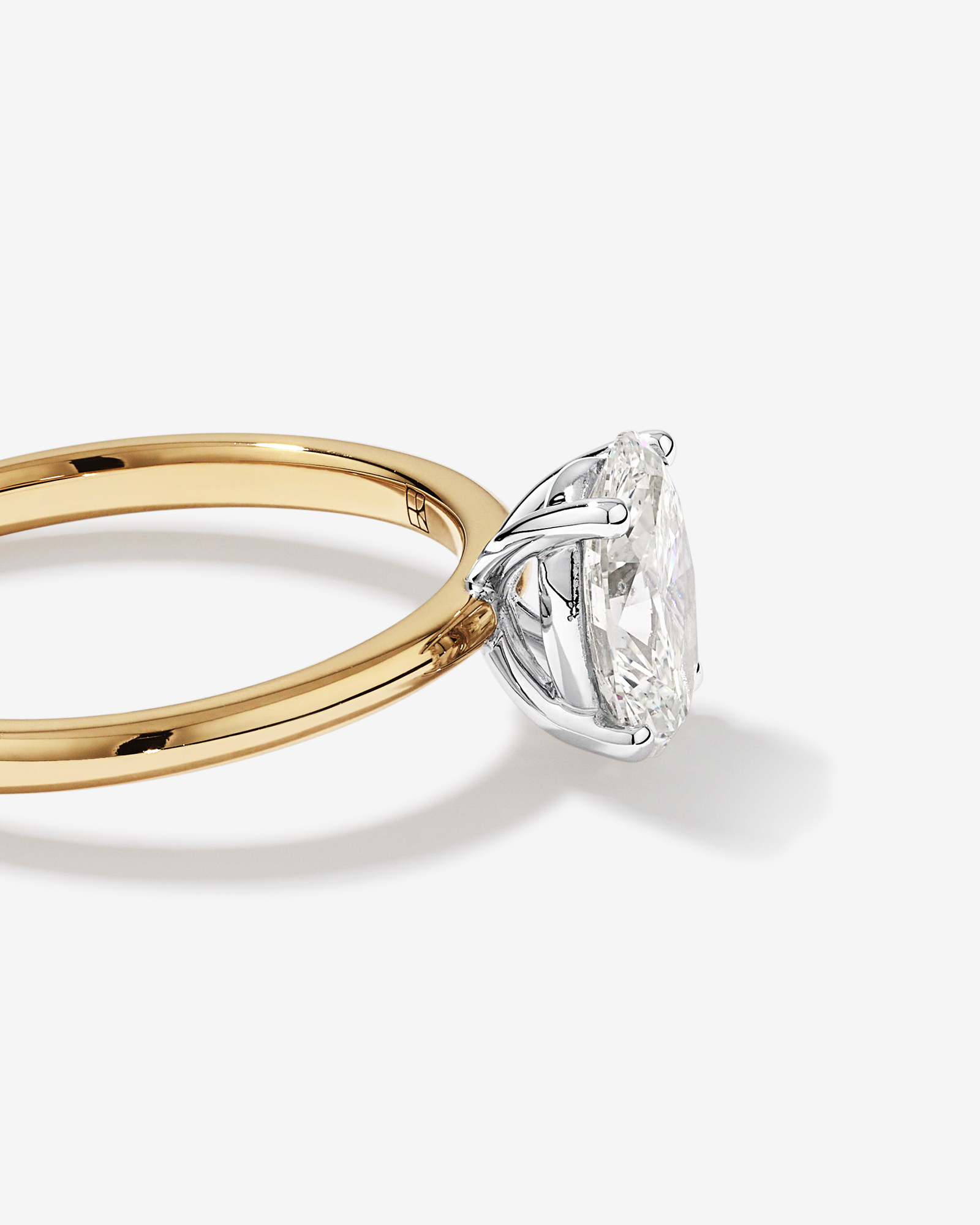 1.00 Carat TW Oval Canadian Diamond Solitaire in 18kt Yellow & White Gold