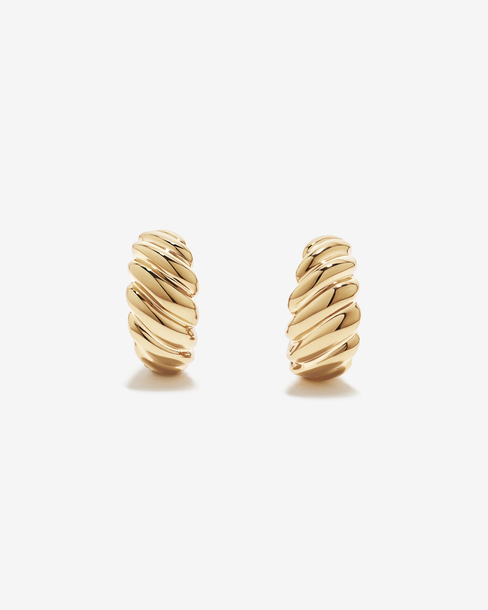 Twist Drop Stud Earrings in 18Kt Vermeil