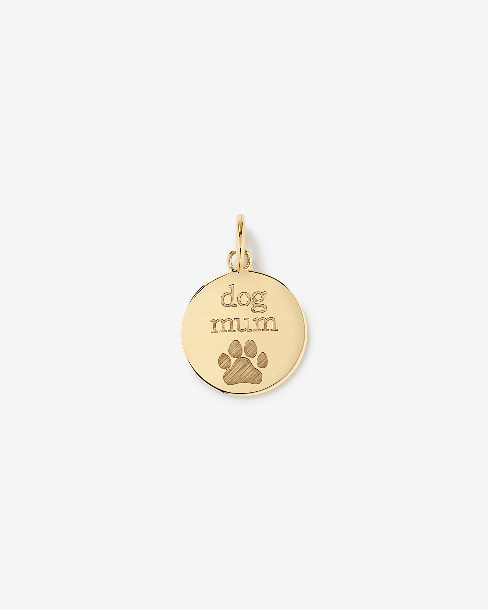 Dog Mum Engravable Pendant in 10kt Yellow Gold