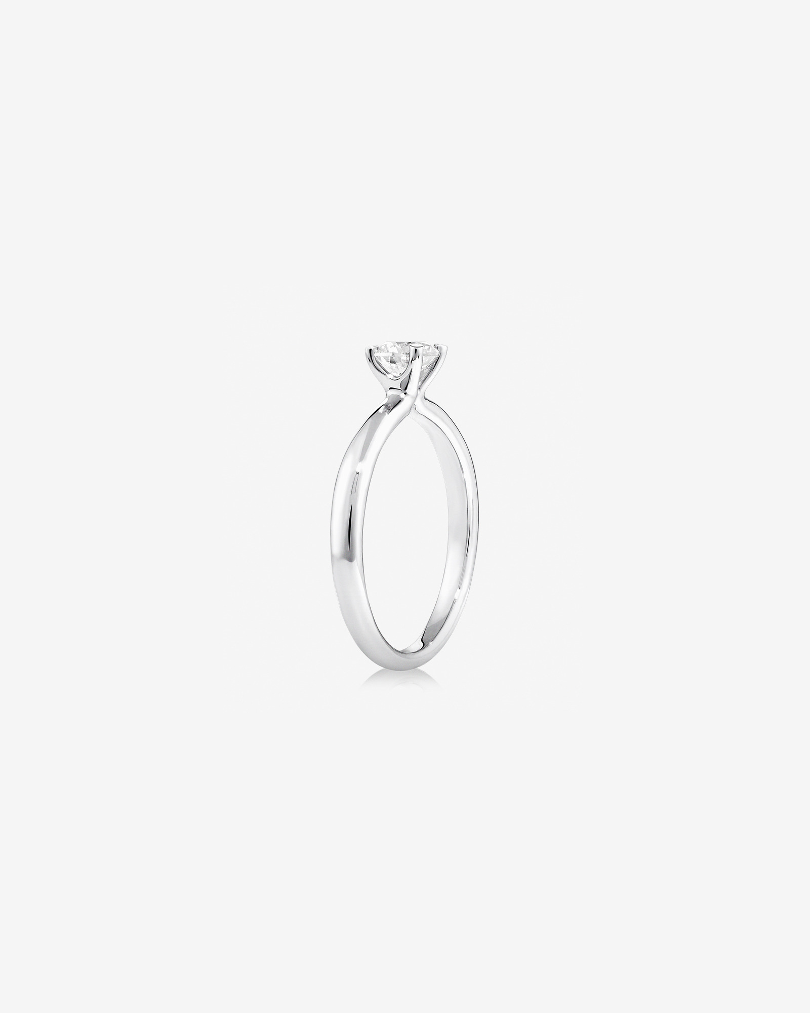 Bague de fiançailles à solitaire en or blanc de 14 K avec diamants totalisant 0,50 ct
