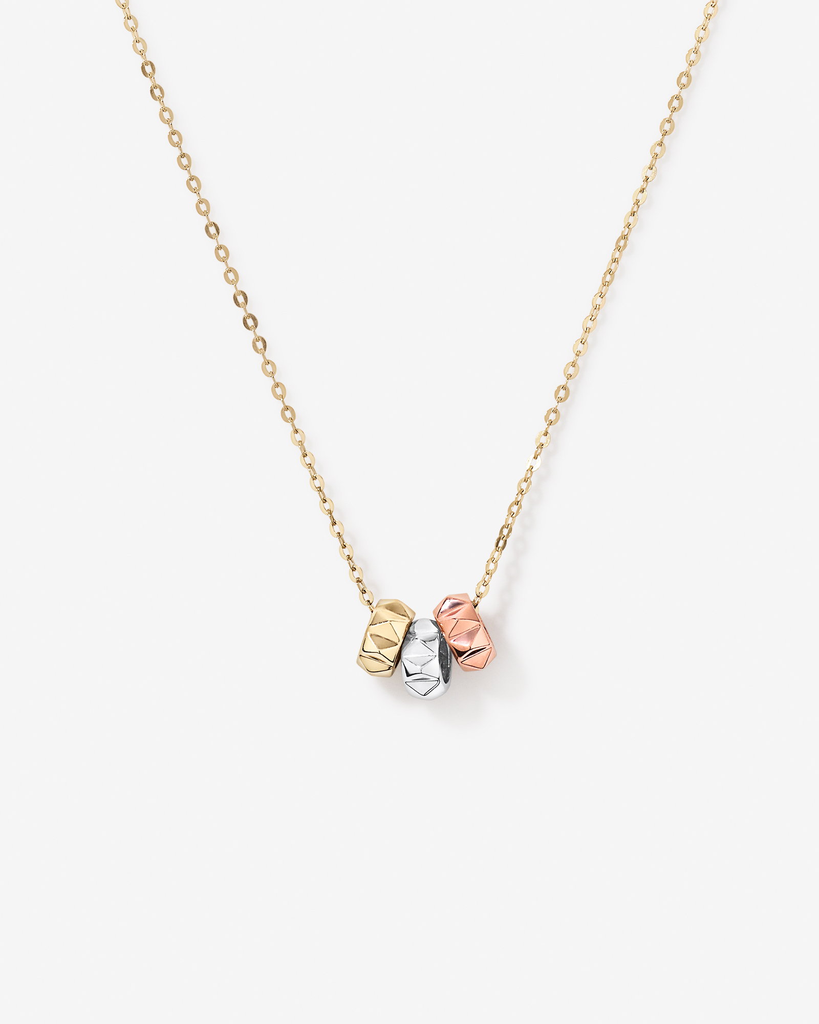 Collier Rondelle Signature Connect de 50 cm (20 po) en Or Jaune, Rose et Blanc 10 kt