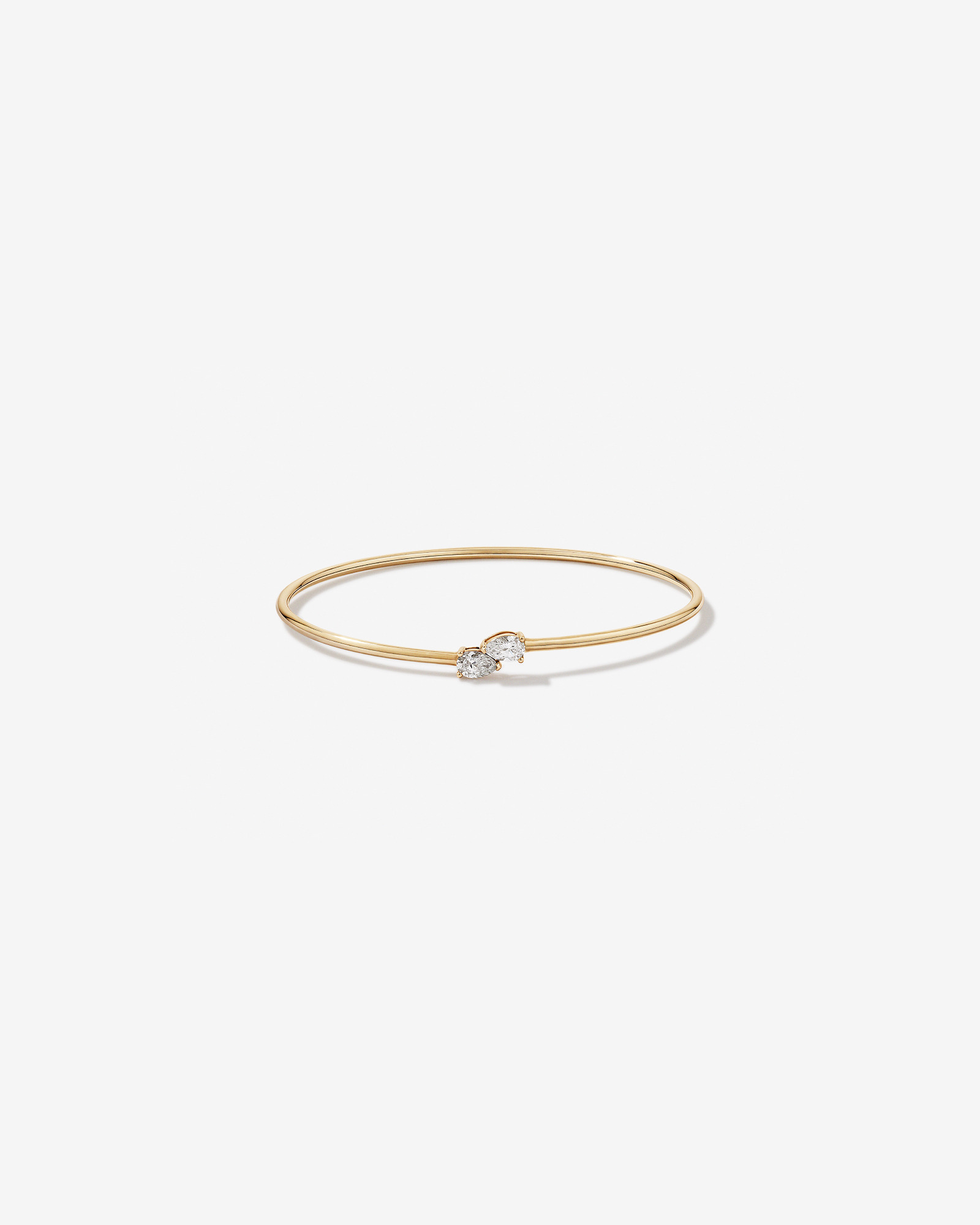 0.60 Carat TW of Laboratory-Grown Pear Cut Diamond Torque Bangle in 10kt Yellow Gold