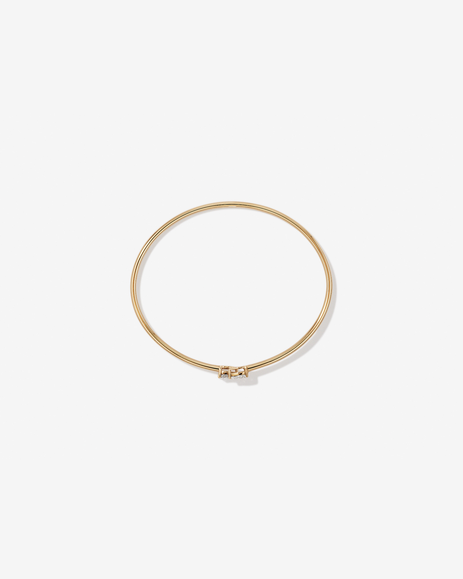 0.60 Carat TW of Laboratory-Grown Pear Cut Diamond Torque Bangle in 10kt Yellow Gold