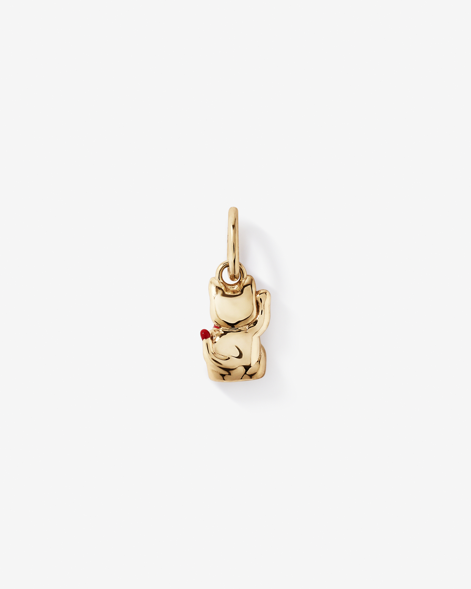Lucky Cat Pendant with Diamond in 10kt Yellow Gold