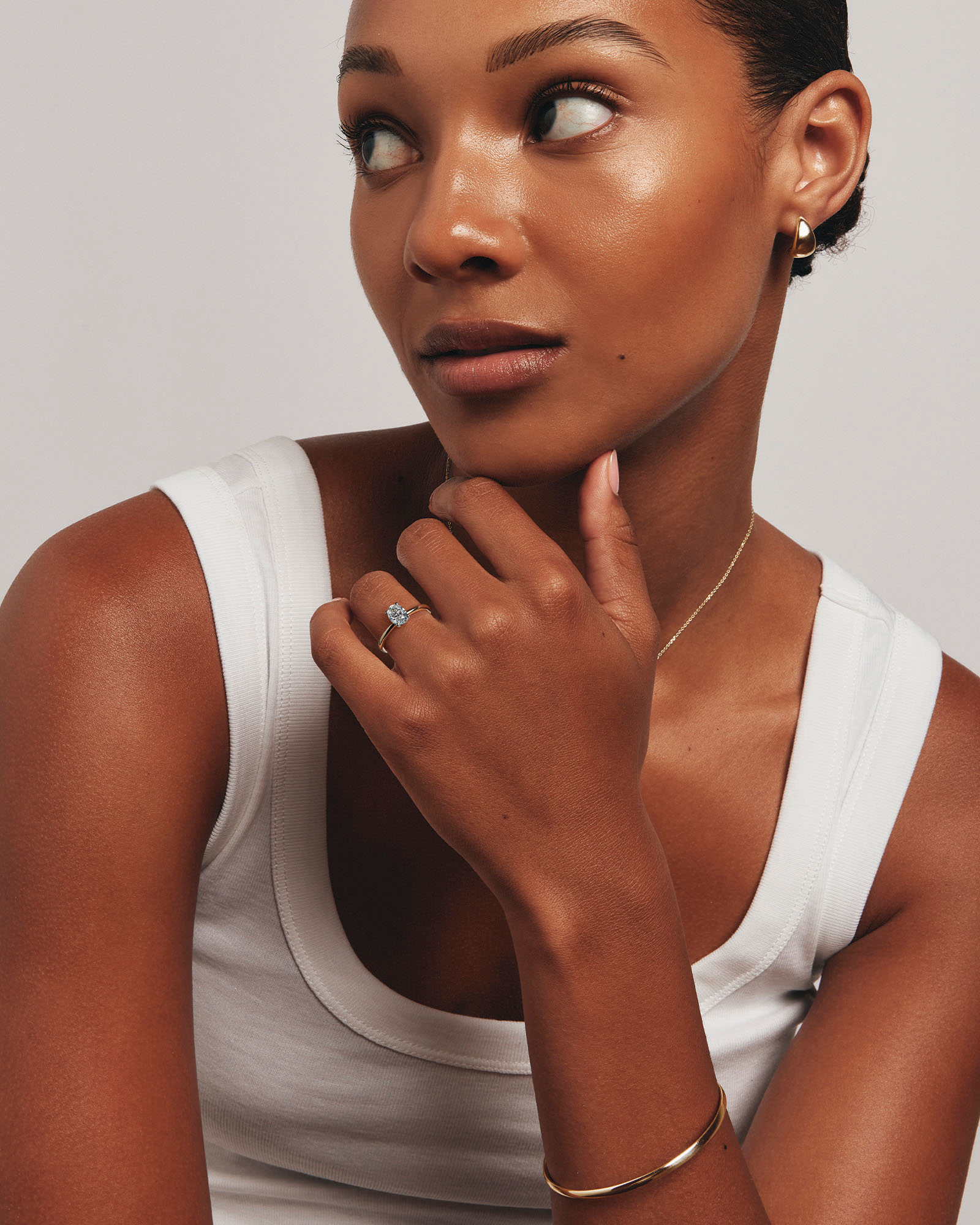 1.00 Carat TW Oval Cut Diamond Solitaire Engagement Ring in 14kt Yellow and White Gold