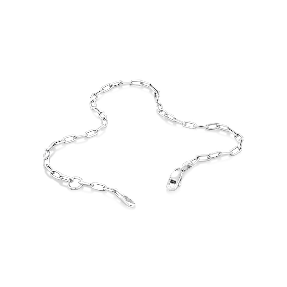 2.2mm Paperclip Bracelet in 10kt White Gold