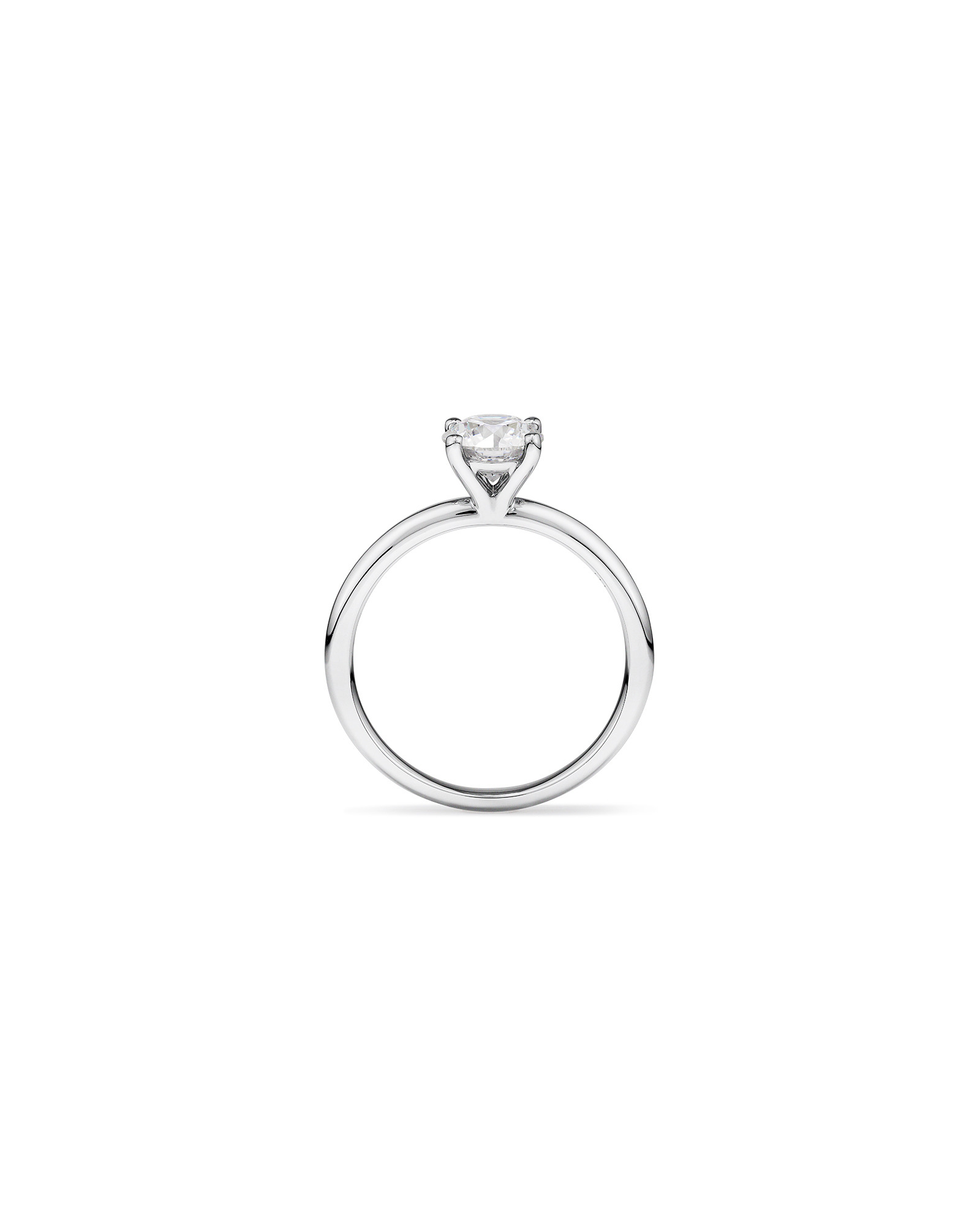 Bague de fiançailles en diamant solitaire ronde brillante cultivée laboratoire 1 carat or blanc 14 carats