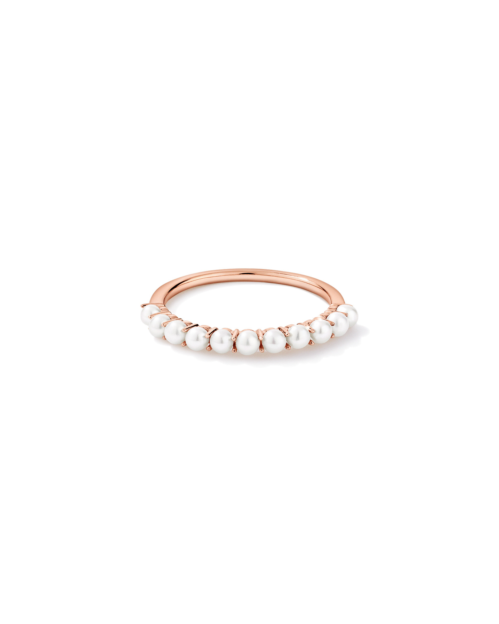 Cultured Freshwater Pearl Band Ring 10kt Rose Gold