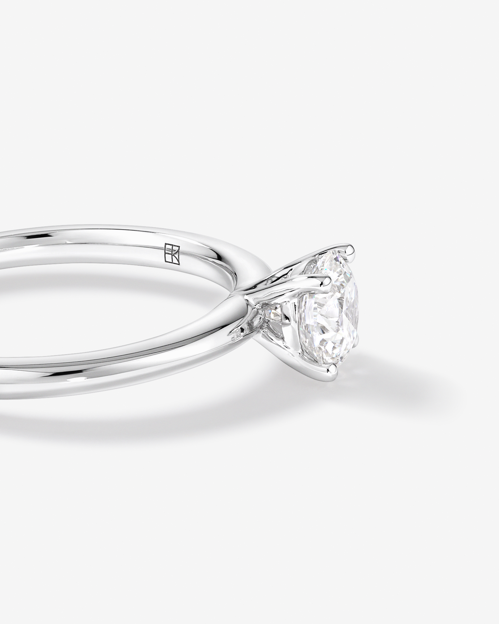 Bague de fiançailles en diamant solitaire ronde brillante cultivée laboratoire 0,70 carat TW or blanc 14 carats