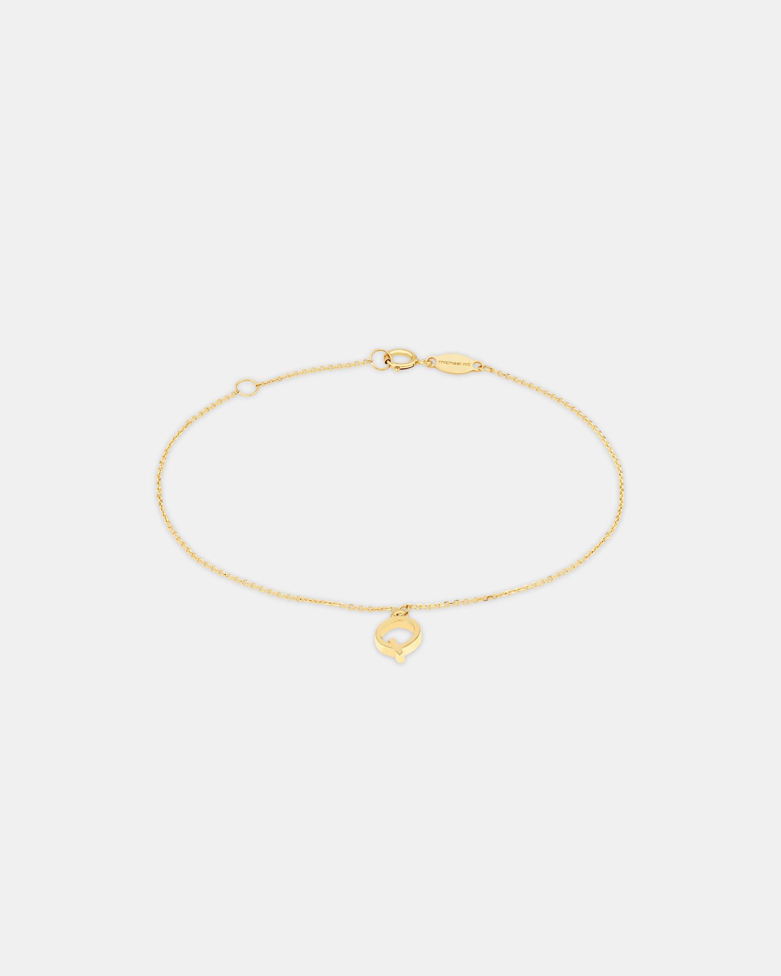 19cm (7.5") Q Initial Bracelet in 10kt Yellow Gold