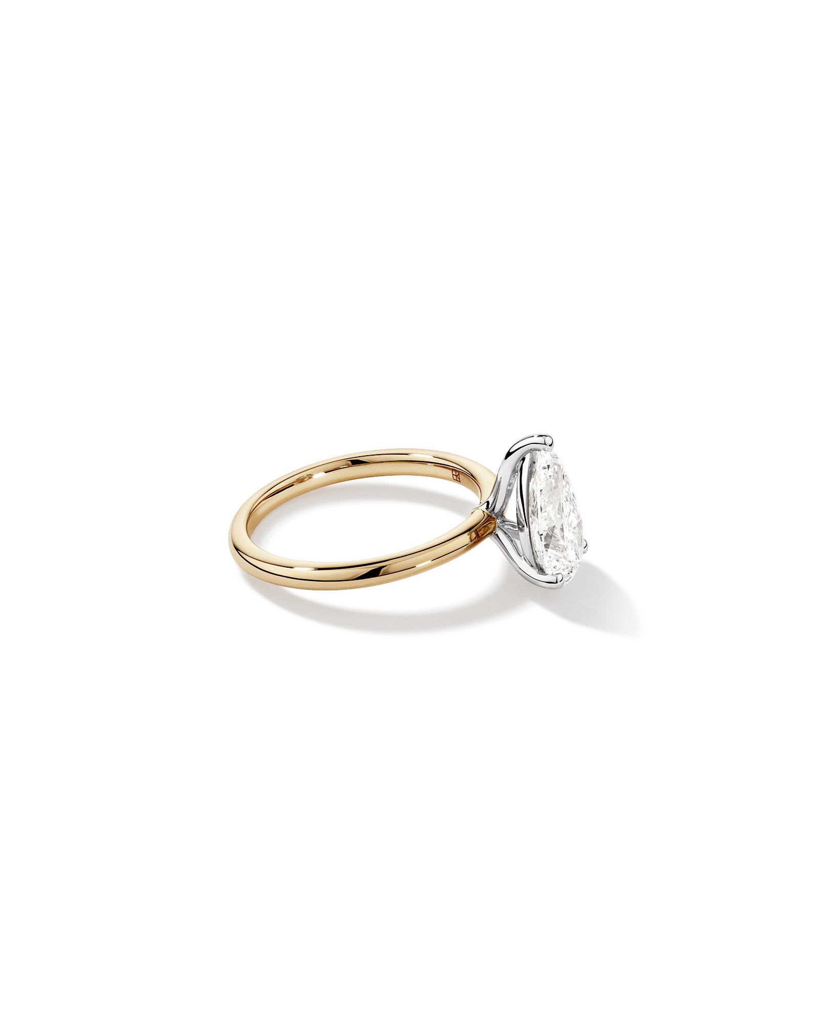 Bague de fiançailles solitaire en diamant taillée laboratoire 2 carats TW or jaune et blanc 14