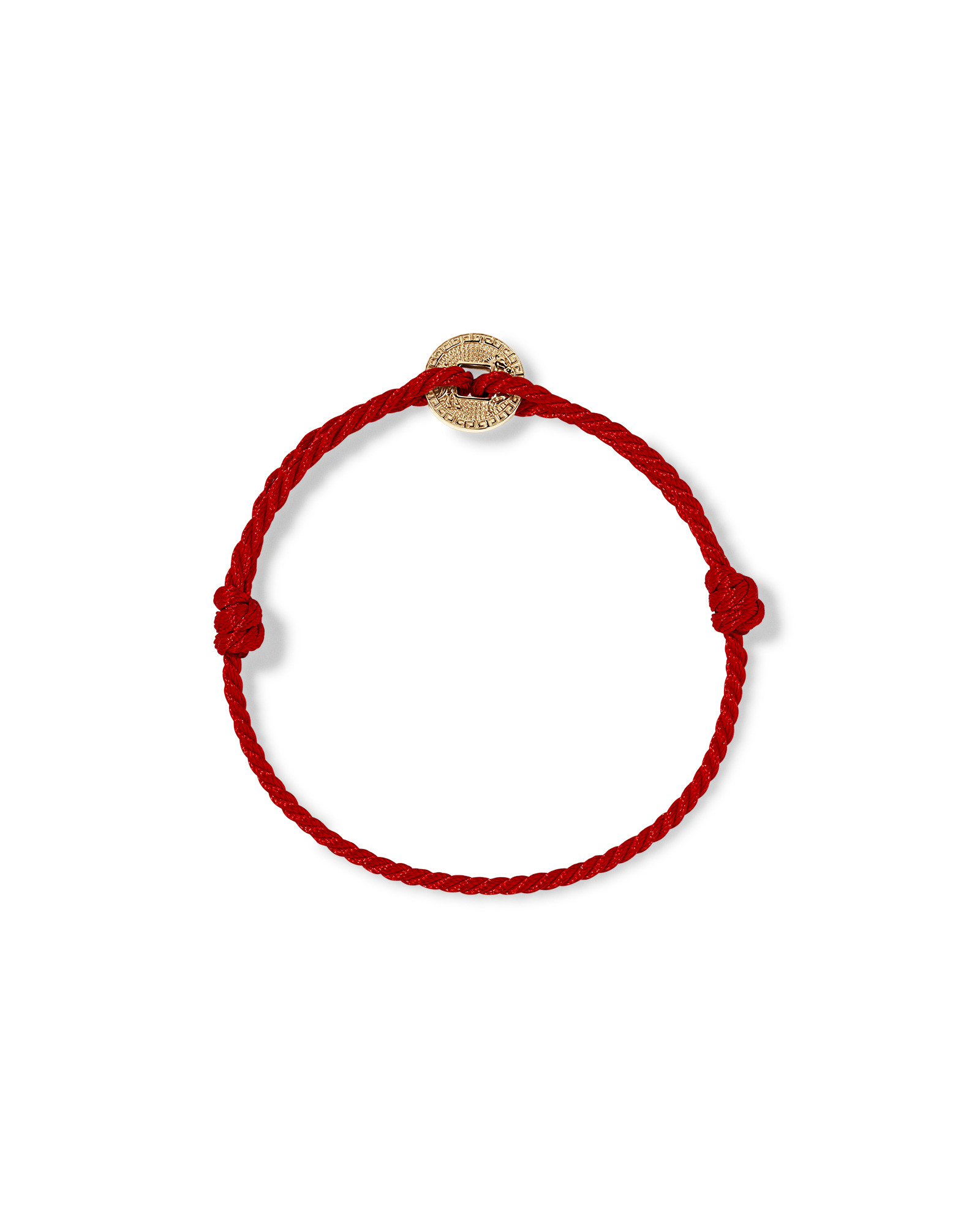 Year of the Horse Coin Bracelet with Red Cord in 10kt Yellow Gold