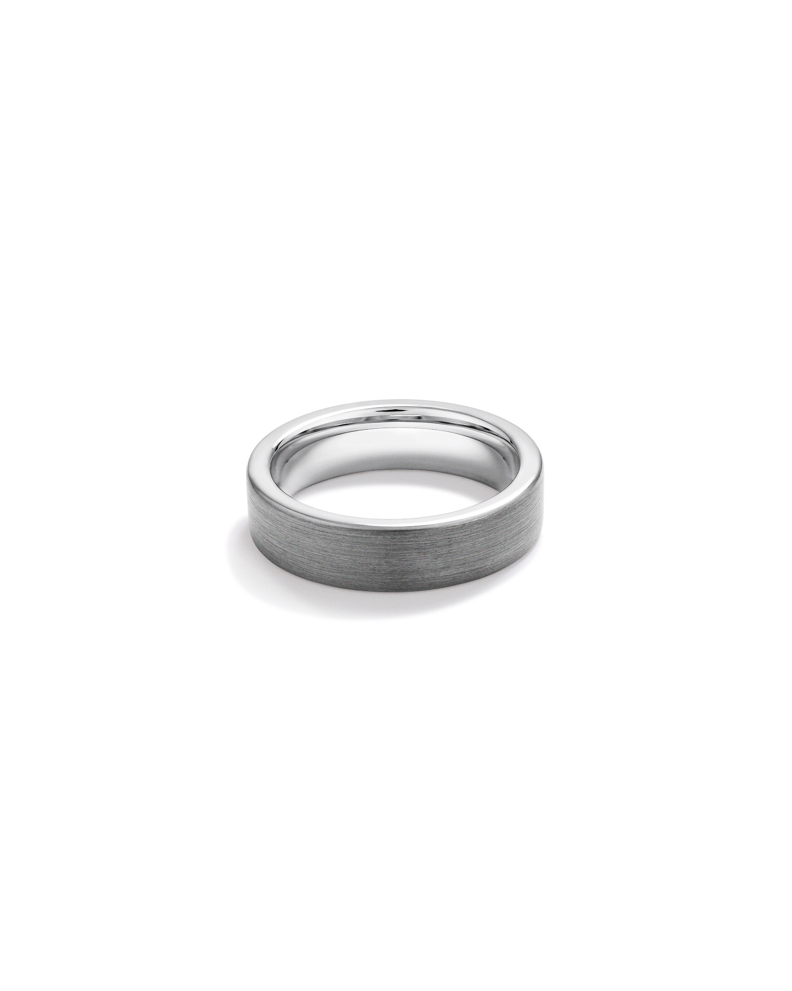 6mm Brushed Flat Wedding Band in Tungsten